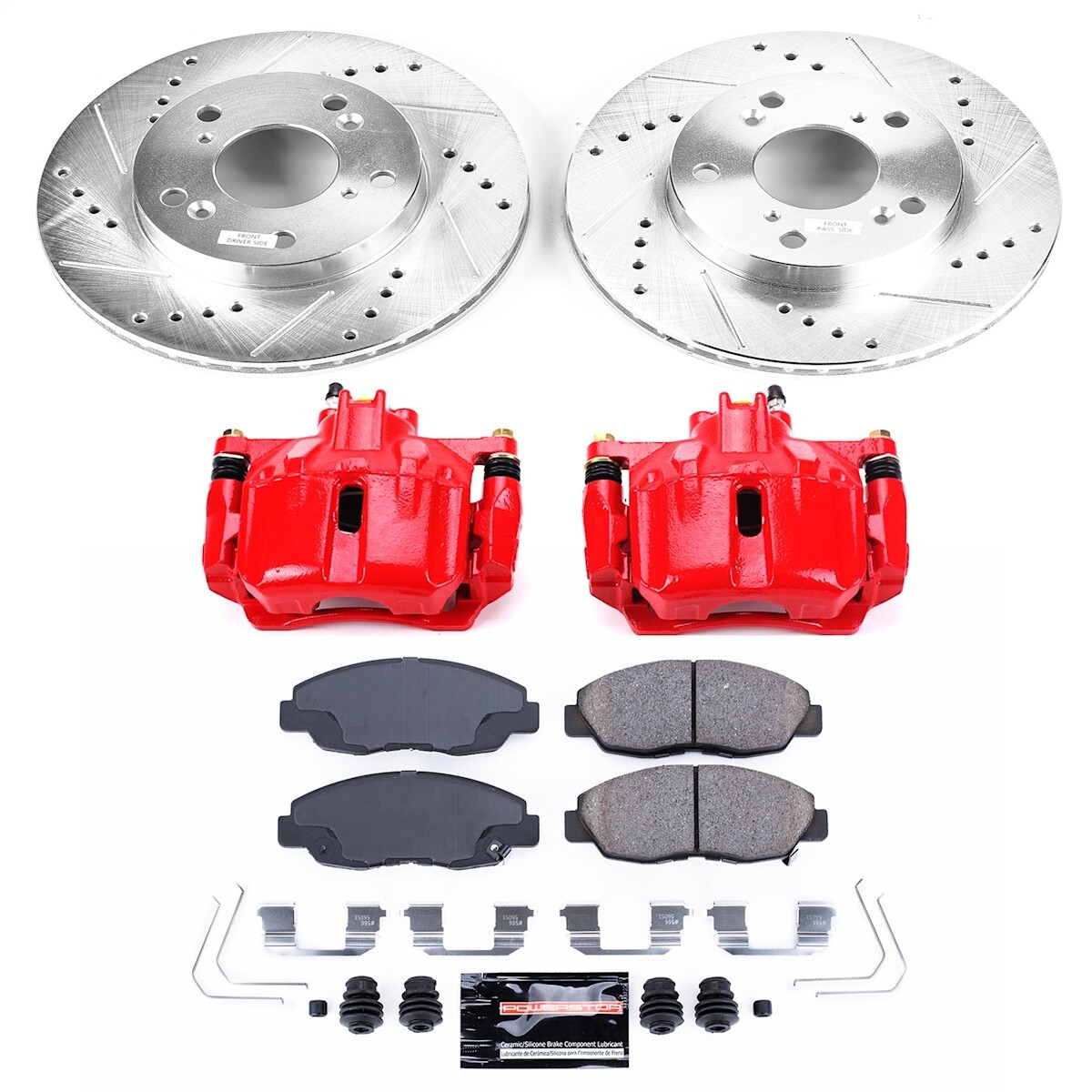 KC6319 Powerstop 2-Wheel Set Brake Kit With Calipers Front Sedan for Honda Civic