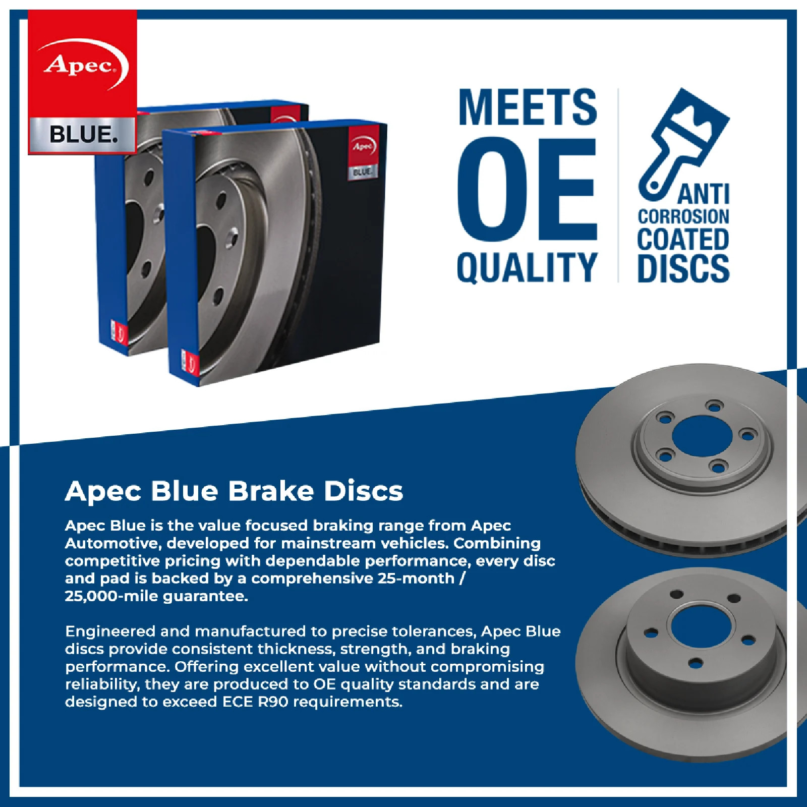 2x Brake Discs Pair Vented Front 278mm SDK6494 Apec Blue Set 1445625 Quality New