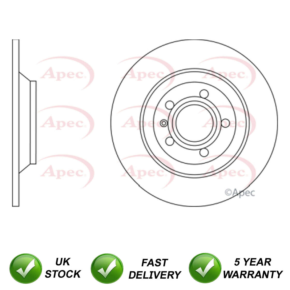 1x Brake Disc Rear SJR Fits Audi Allroad 2006-2011 2.7 TDi 3.0 4F0615601G