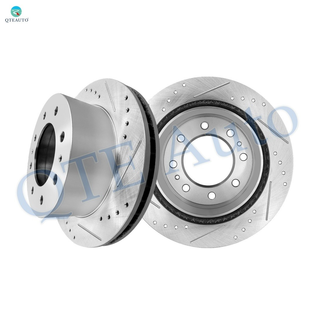 Rear 360mm Drilled Brake Disc Rotors For 2011-2018 Chevrolet Silverado 3500 HD
