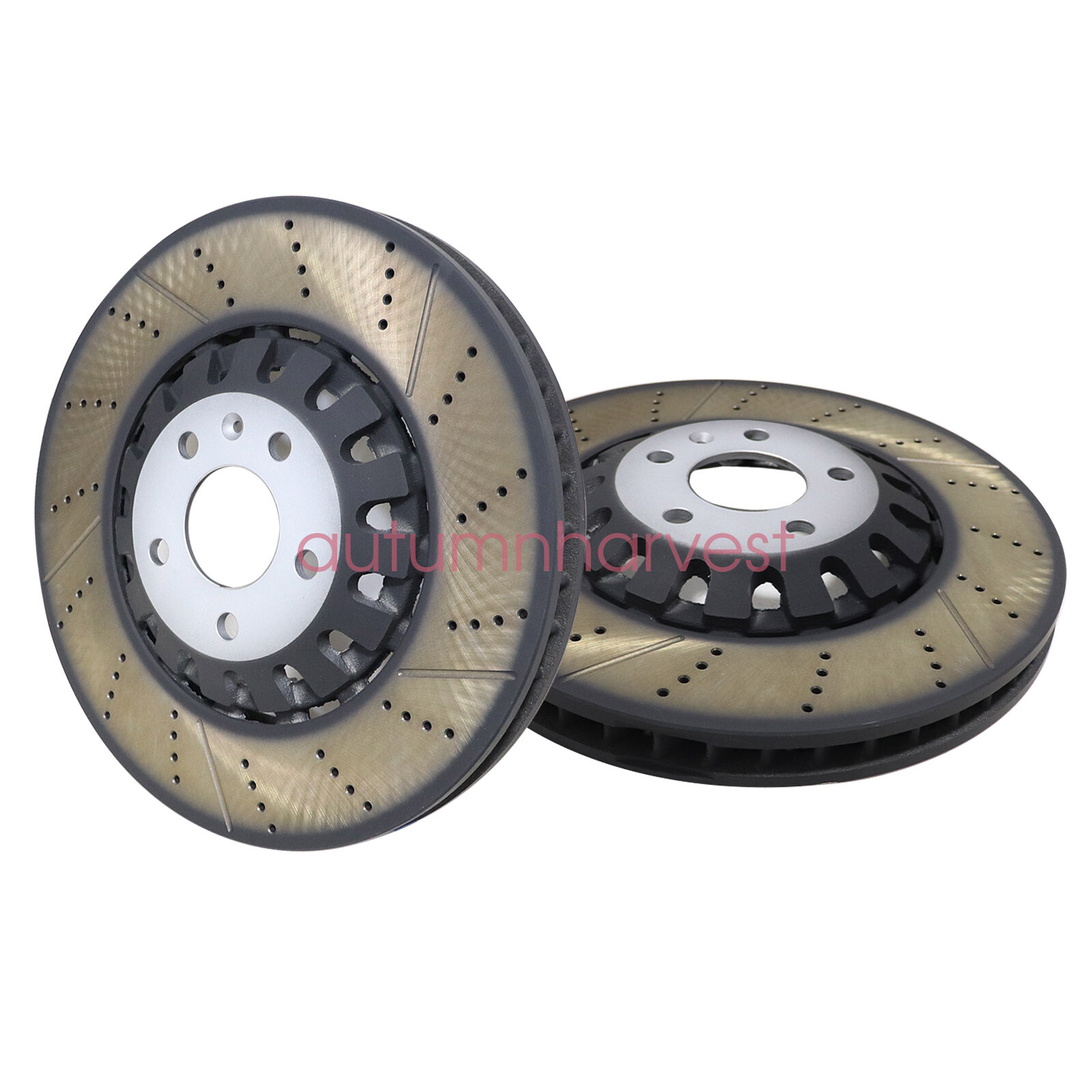 2x Performance Front 375mm Vented Brake Disc Rotors For Audi A6 A8 Q Q7 Q8