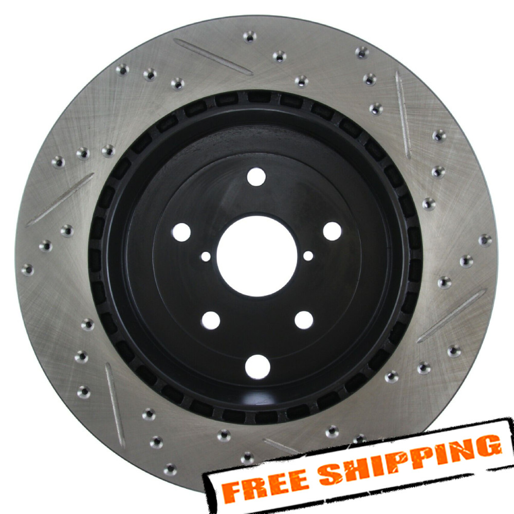 StopTech Sport Drilled & Slotted 1-Piece Rear for Brake Rotor 13-17 WRX STI