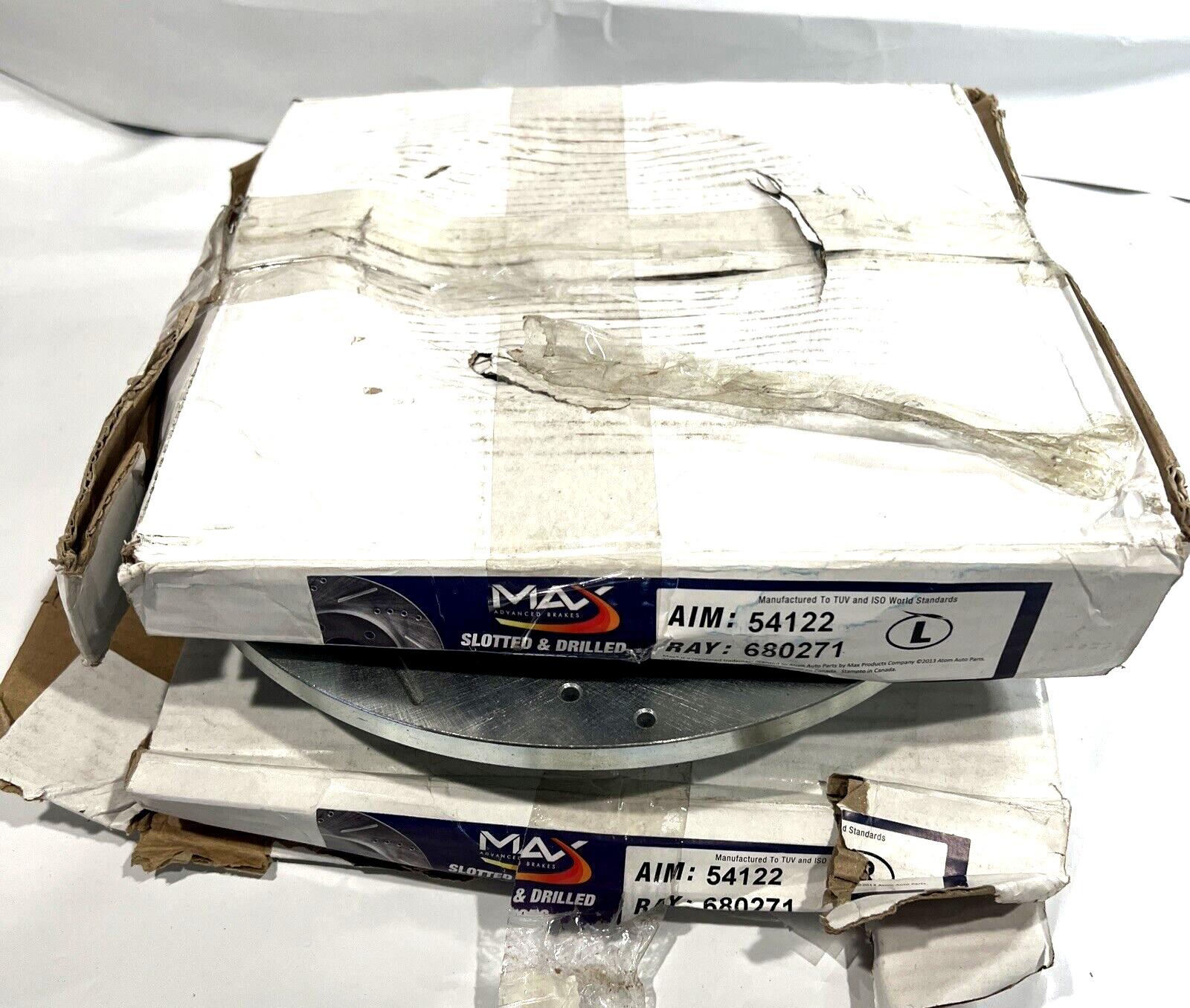 Max Slotted & Drilled Rotors 54122 680271 Silver Zinc Plated Left & Right