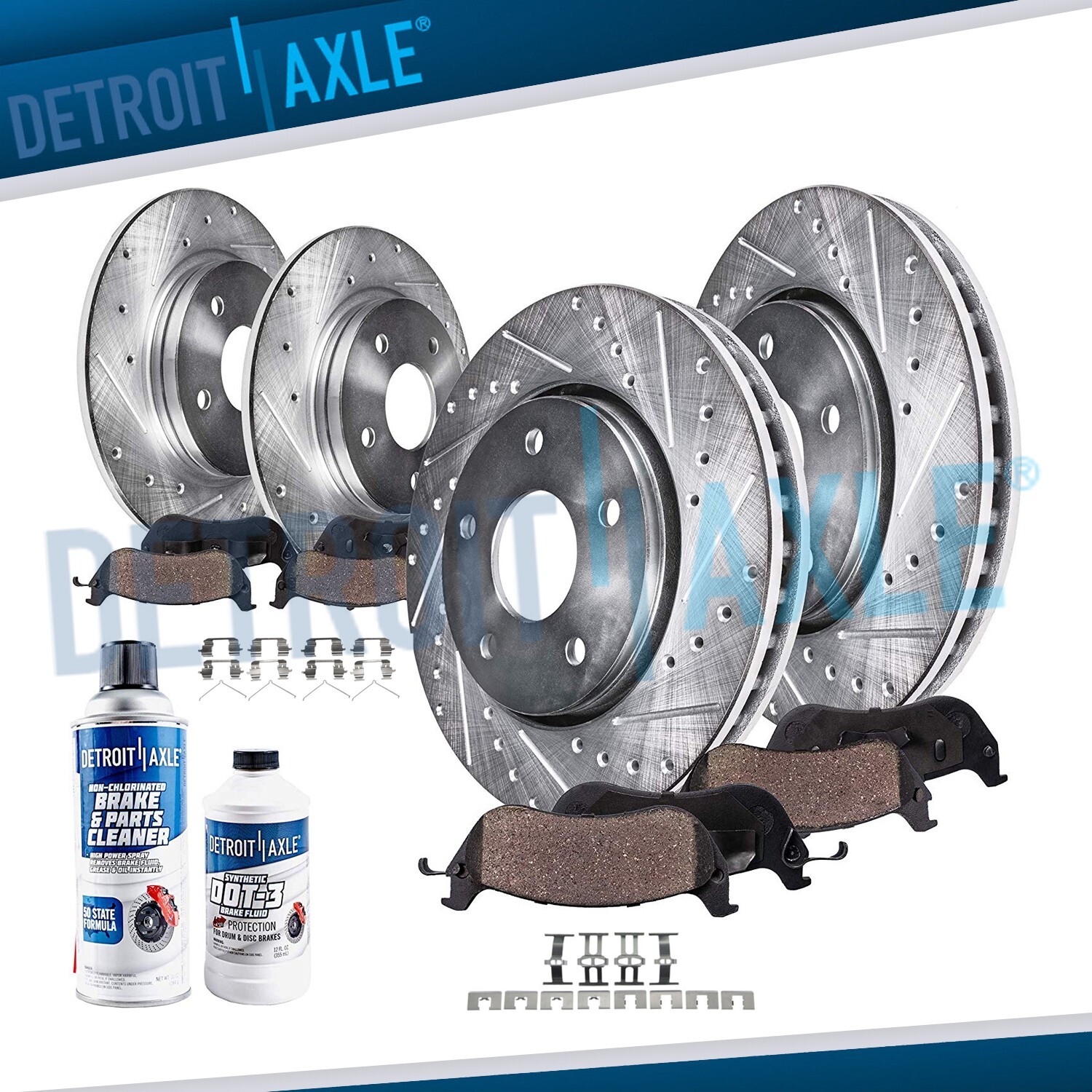 Front Rear DRILLED Disc Rotors + Ceramic Brake Pads for 2003 – 2007 Honda Accord