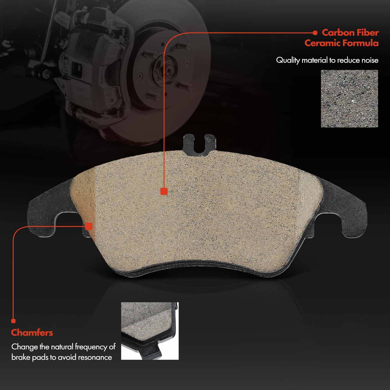6x Front Disc Rotors & Ceramic Brake Pad for Mercedes-Benz E400 SLC300 E250 E350