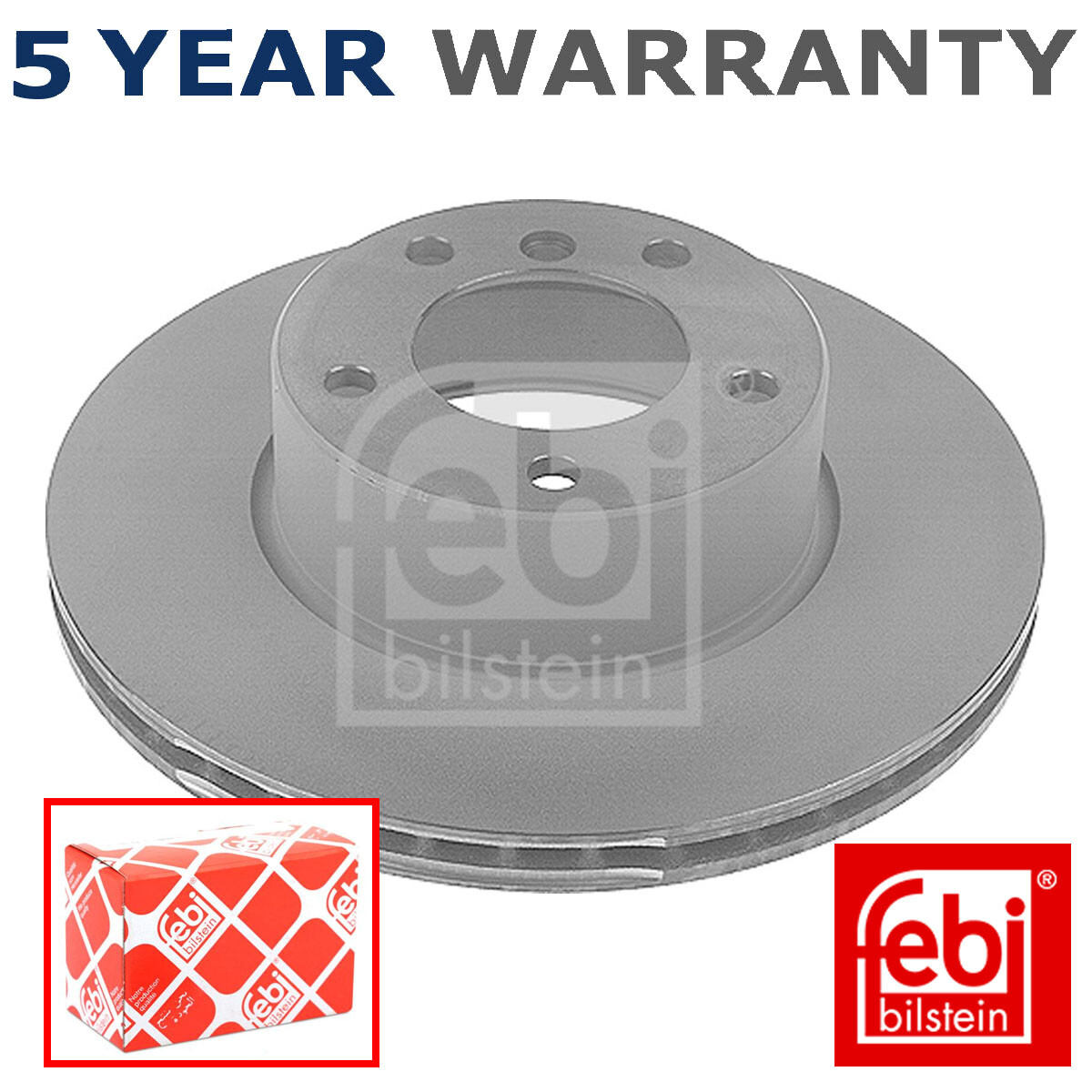 Febi Front Brake Discs Fits BMW 5 Series 1995-2004