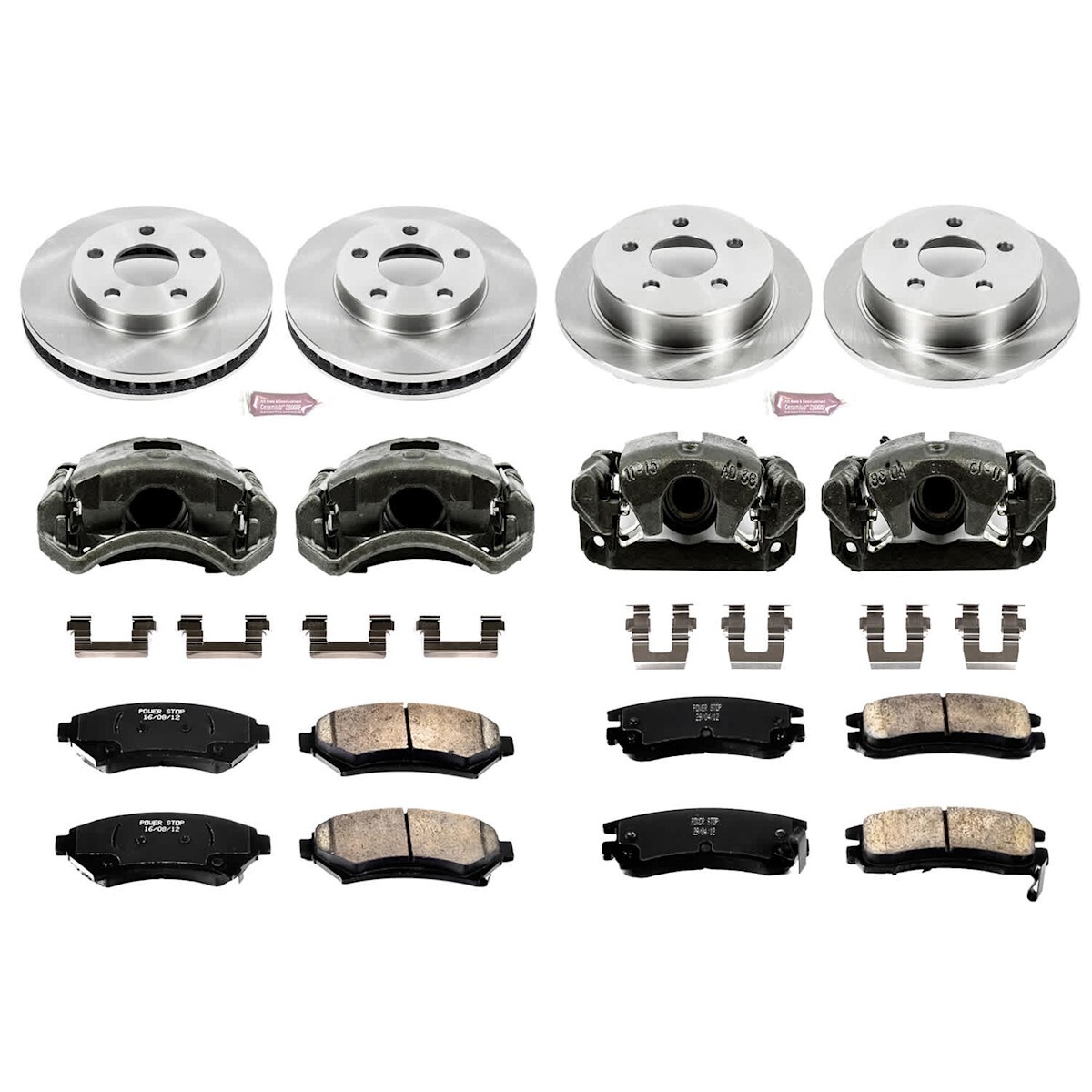 KCOE2554 Powerstop Brake Disc and Caliper Kits 4-Wheel Set Front & Rear for Olds