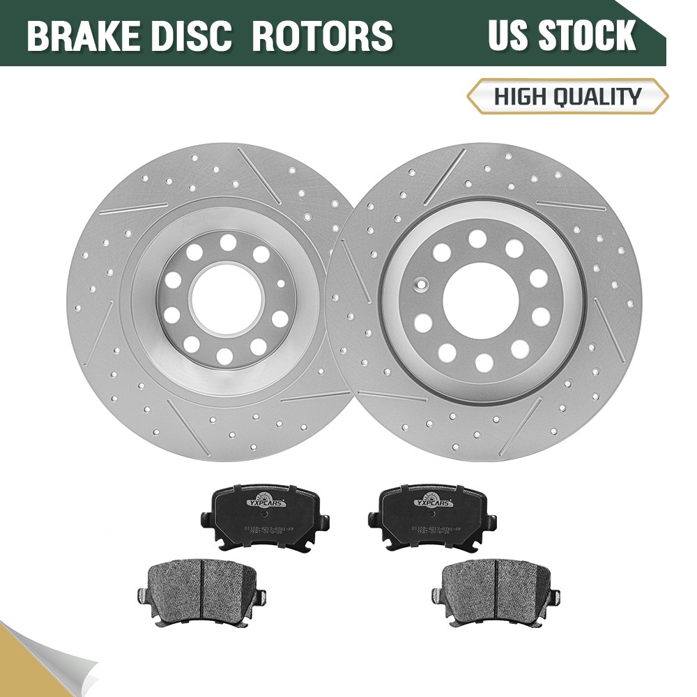 Rear Disc Brake Rotors And Ceramic Pads for Audi A6 2006-2011 A6 Quattro