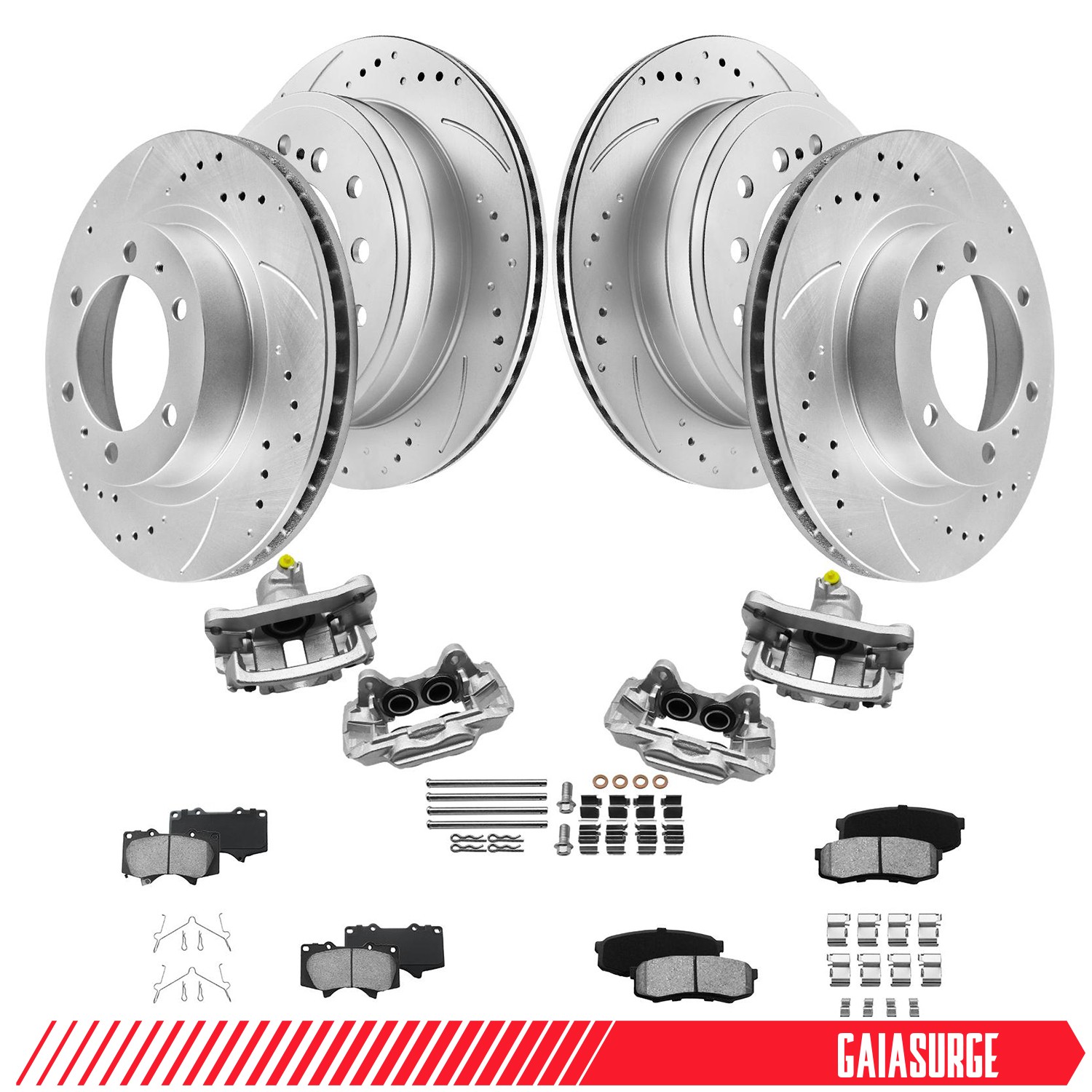 Front & Rear Disc Brake Rotors & Pads Calipers for Toyota 4Runner FJ Cruiser