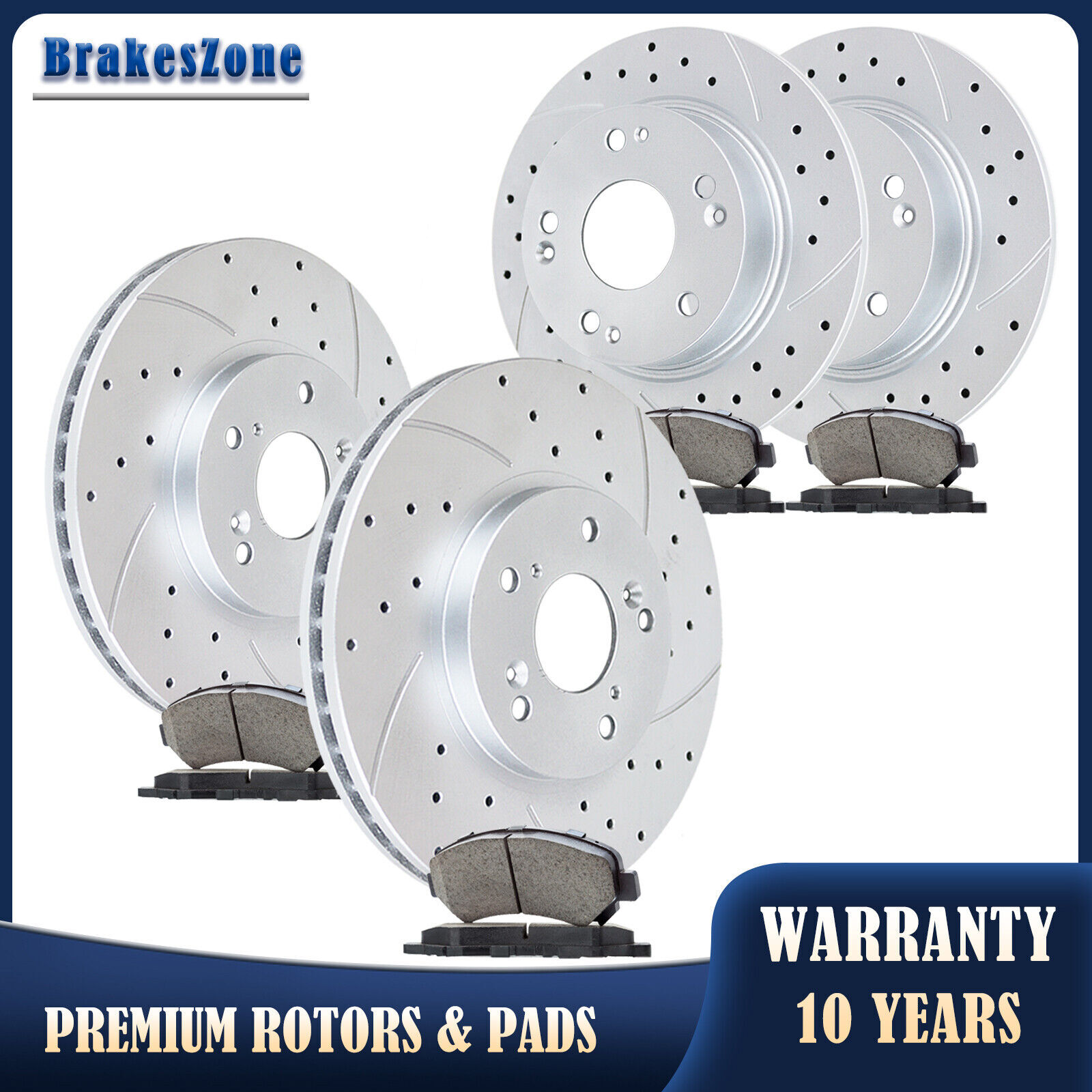 300mm Front 260mm Rear Brake Rotors Pads fit for Acura TSX 2004 2005 2006-2008