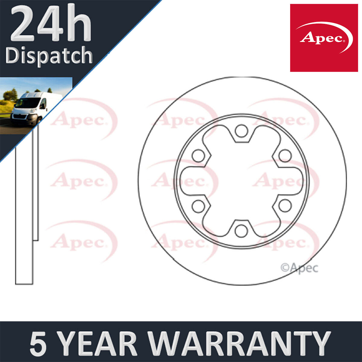 Fits Ford Transit 2014-2020 2.0 D 2.2 dCi Apec Rear 1x Brake Disc BK312A315BD