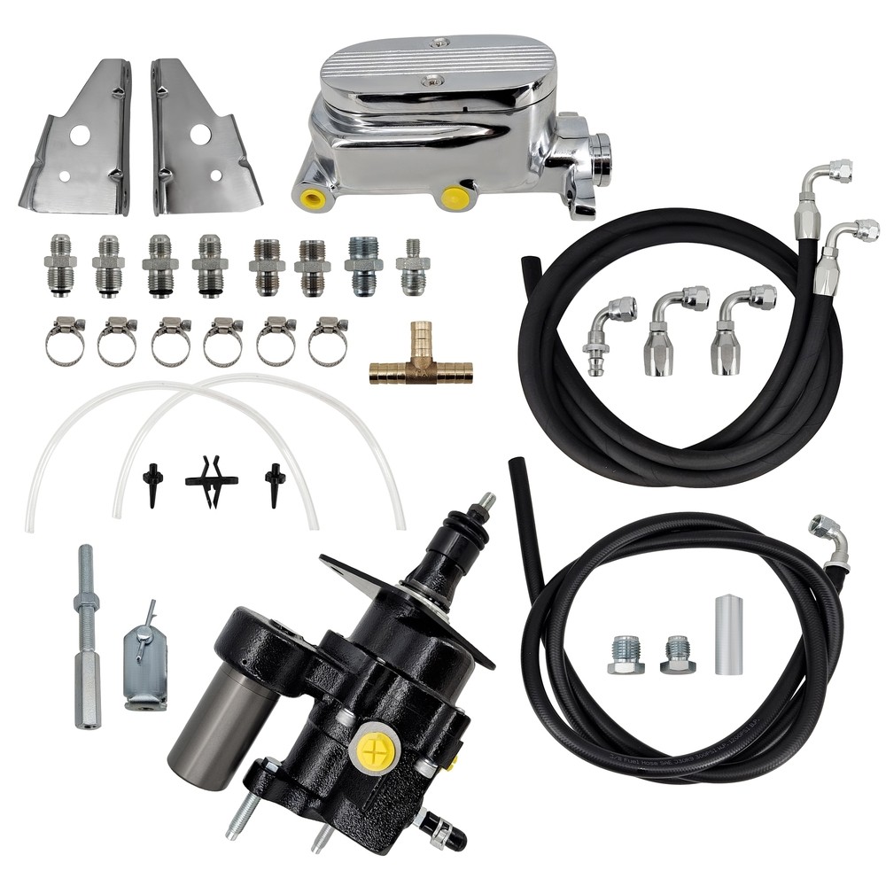 Brake Booster Milled Master Black Hoses New For 1970-79 Camaro Hydro Boost Power