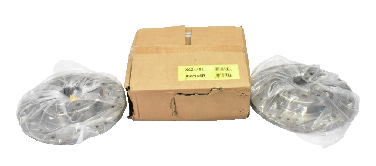 Left & Right Rear Disc Brake Rotors X62145L & X62145R 12″ Slotted/Drilled Set