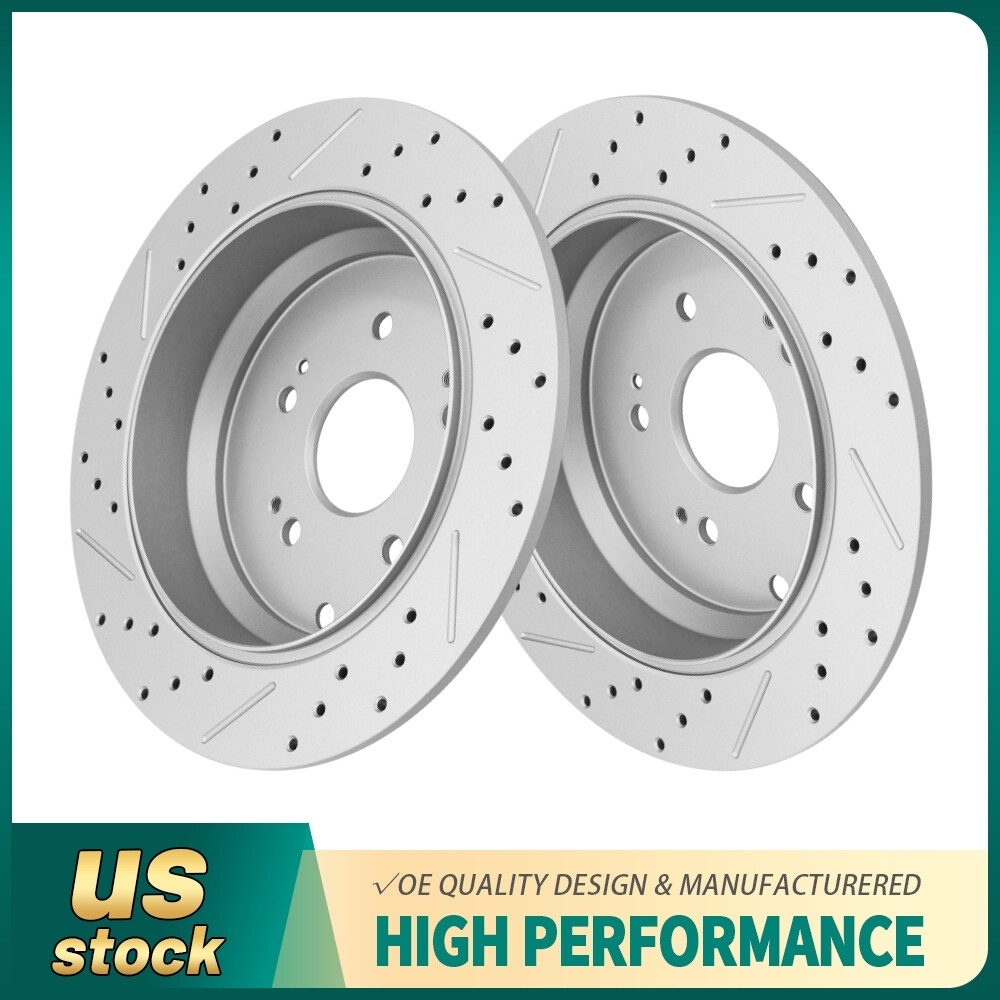 Rear Drilled Disc Brake Rotors for Honda CR-V 2005-2015 2016 Acura RDX 2007-2018