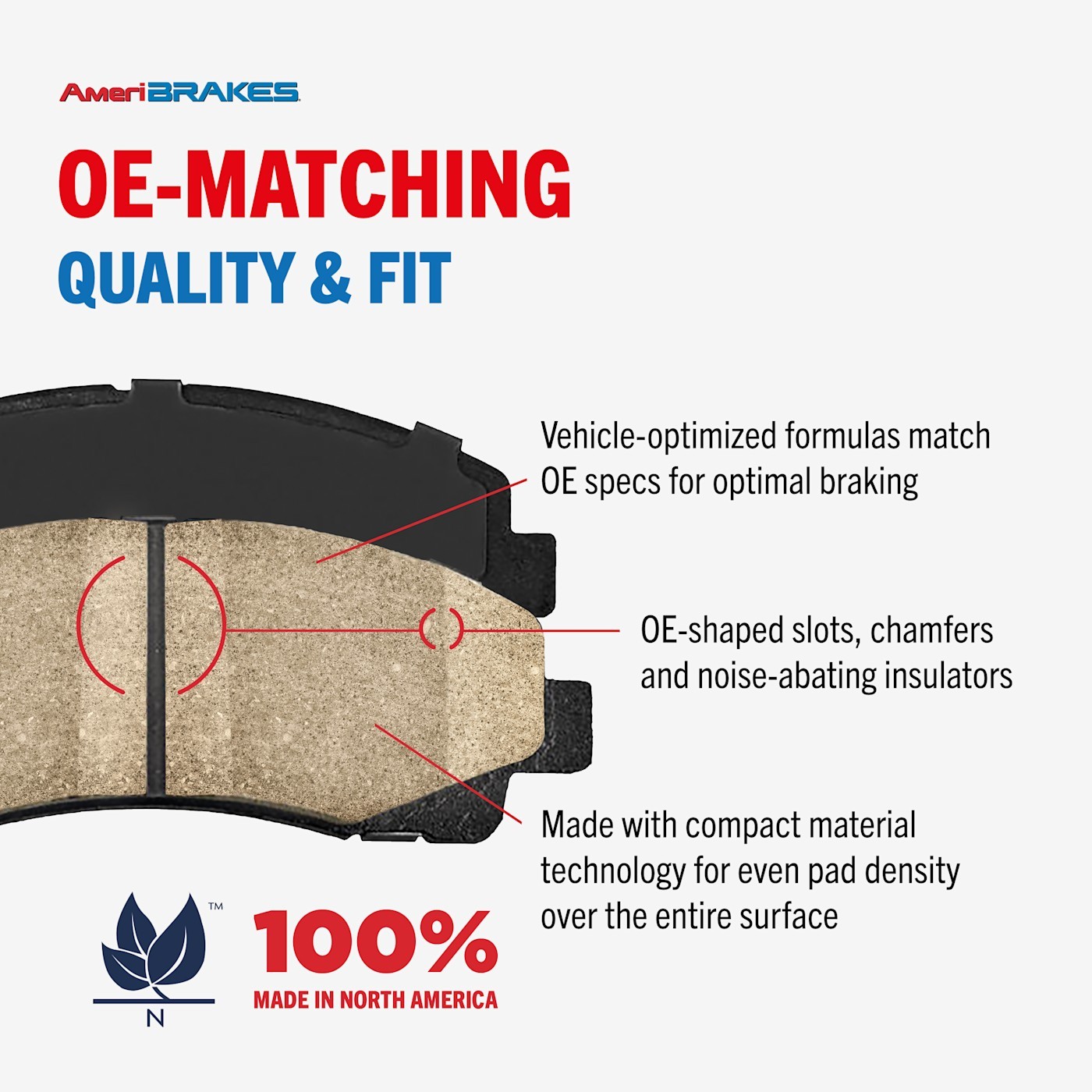 AmeriBRAKES NWF-PTC906A Brake Pad Sets 2-Wheel Set Front for Toyota Tacoma 05-15