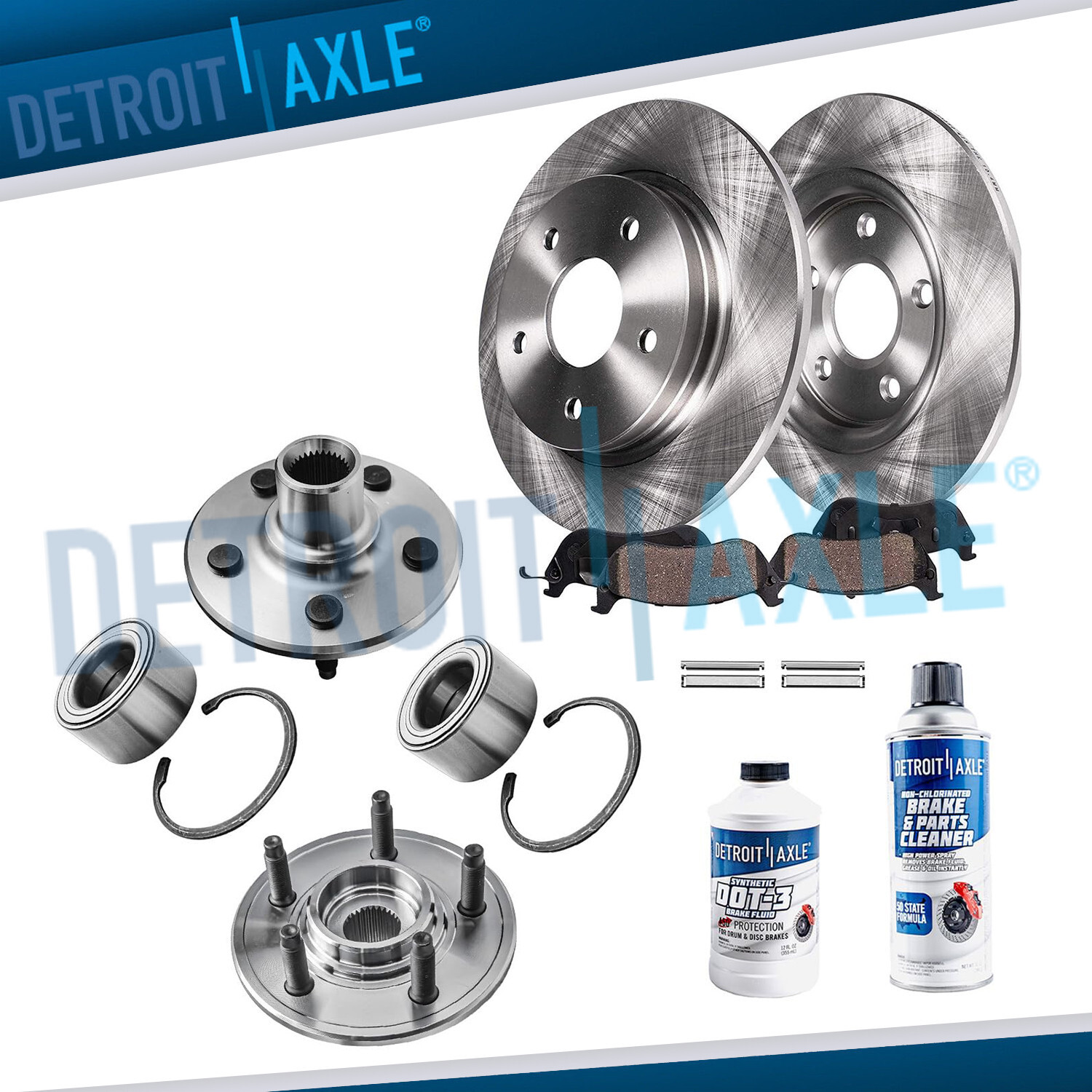 Rear Wheel Bearing Hub Brake Rotors Pads for Ford Explorer Mercury Mountaineer