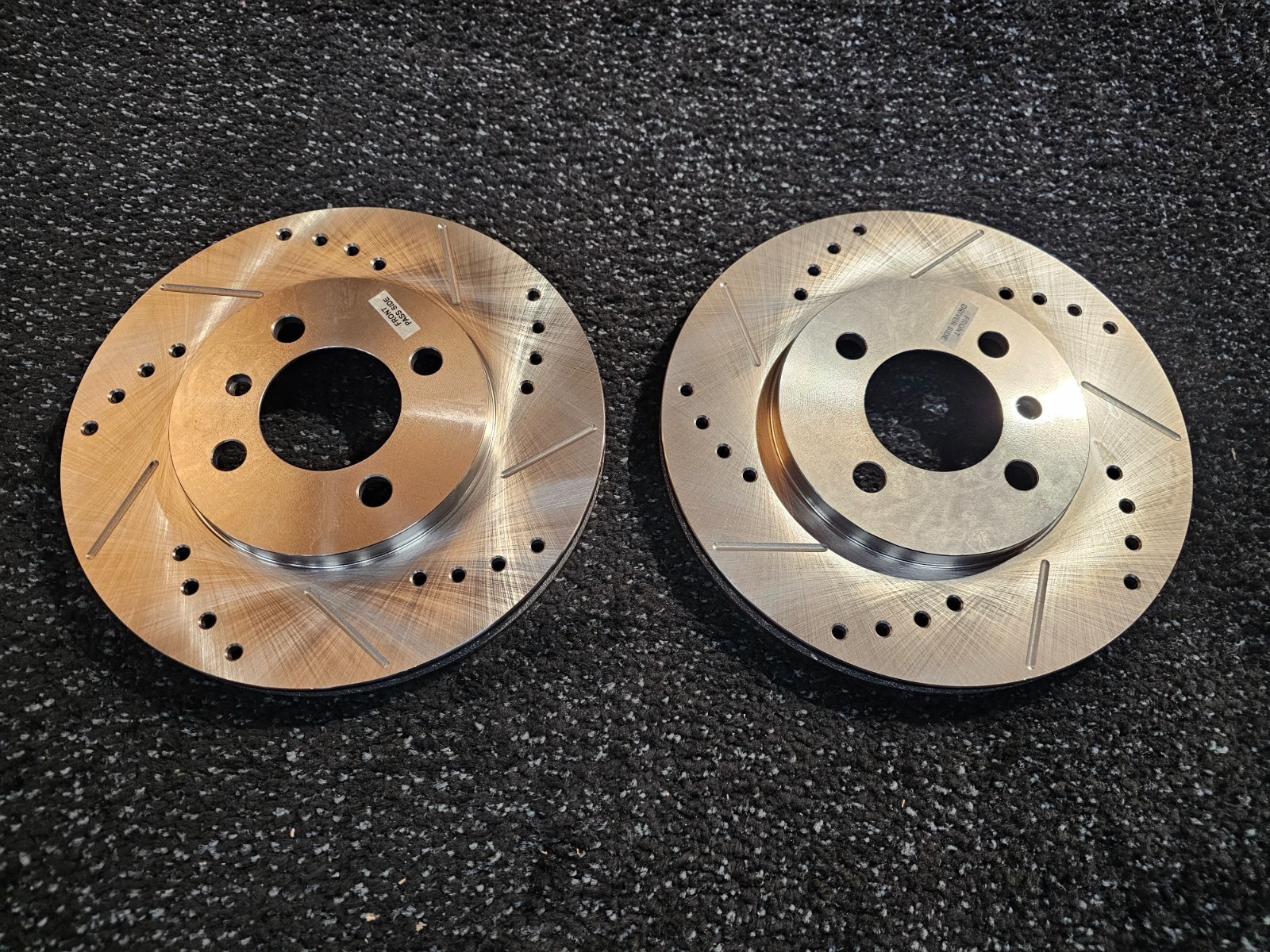 (QTY 2) Front Right & Left Side Drilled and Slotted Brake Rotor X34018L X34018R