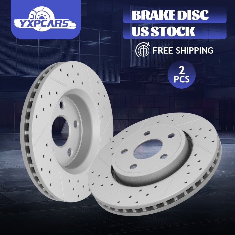 330mm Front Drilled Disc Rotors for 2011-2020 Dodge Durango Jeep Grand Cherokee