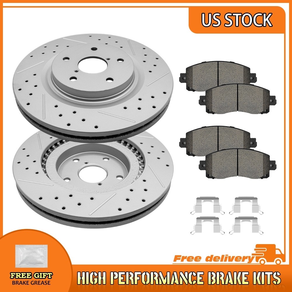 Front Drilled Brake Rotor Pad For 2019-2023 Subaru WRX Outback Legacy Forester