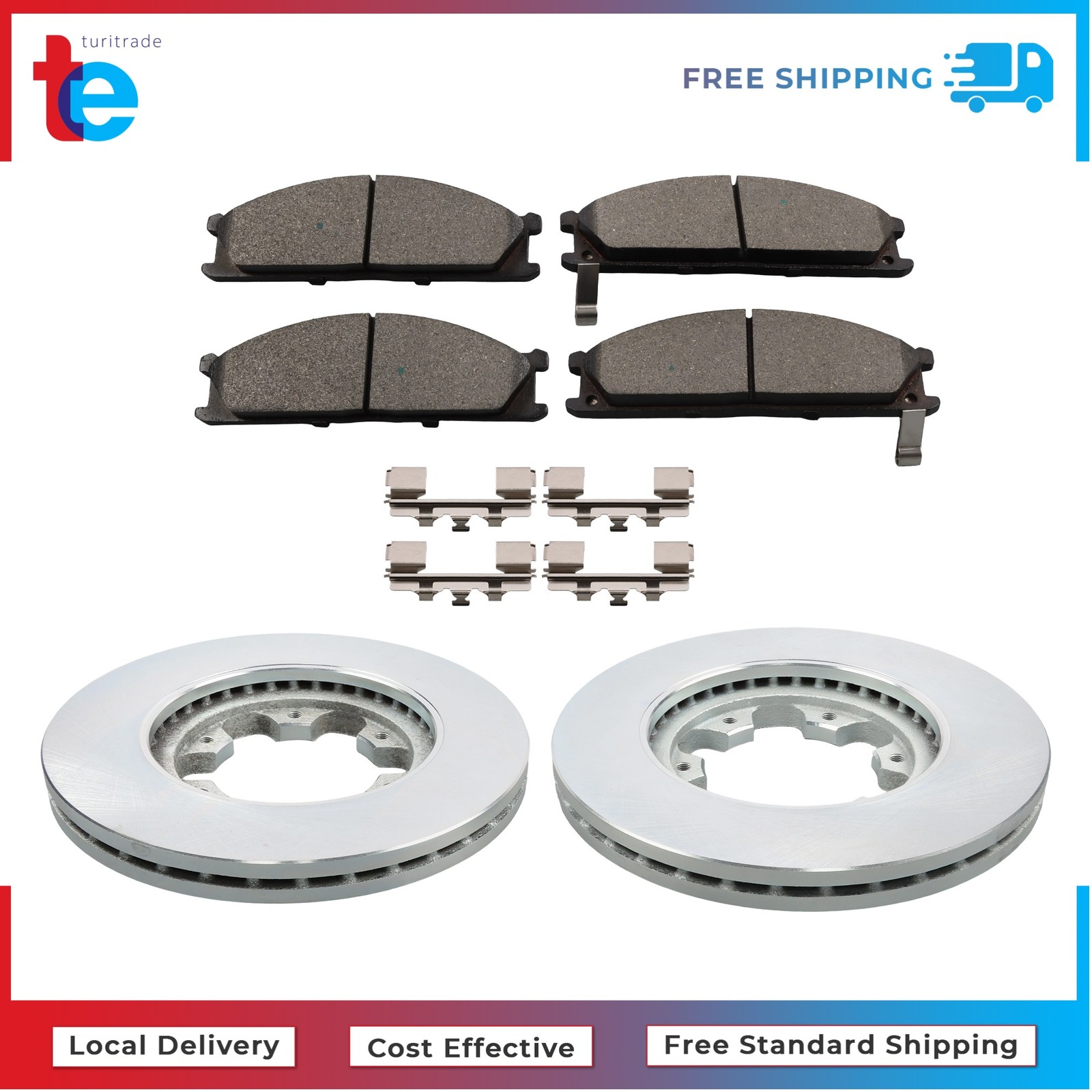 For Nissan D21 Pathfinder Pickup Front Disc Brake Rotors + Ceramic Brake Pads
