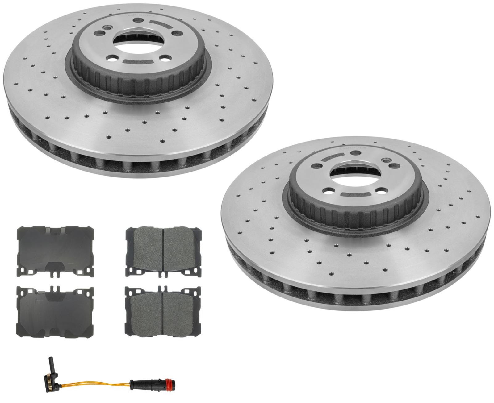 Front Carbon Coated Rotors & EPS Brake Pads For Mercedes Benz C43 AMG 2017-2022