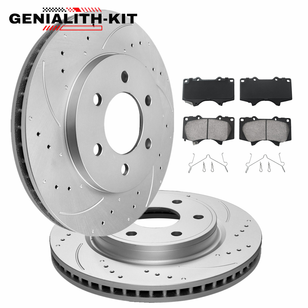 Front Drilled Brake Rotors Pads for 2000-2006 Toyota Tundra SR5 3.4L/4.0L/4.7L