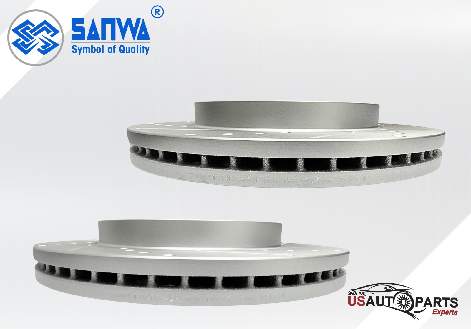 PAIR OF FRONT BRAKE ROTOR VENTED & GEOMET COATED D&S 330MM FOR FORD F-150 04-08