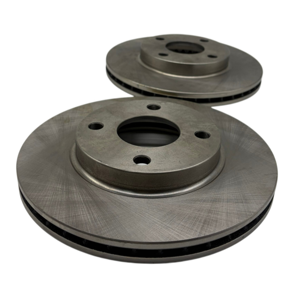 2X Front Disc Brake Rotors Ceramic Brake Pads for Ford 98 Fox 01 Fiesta FUSION