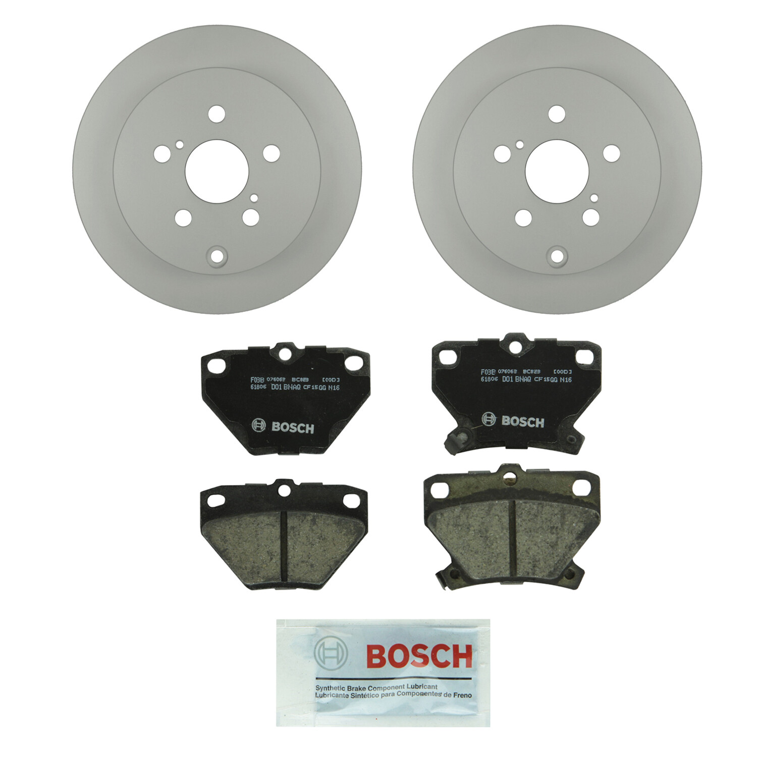 Bosch Rear Brake Kit Solid 268mm Disc Rotors &an Ceramic Pads For Pontiac Toyota