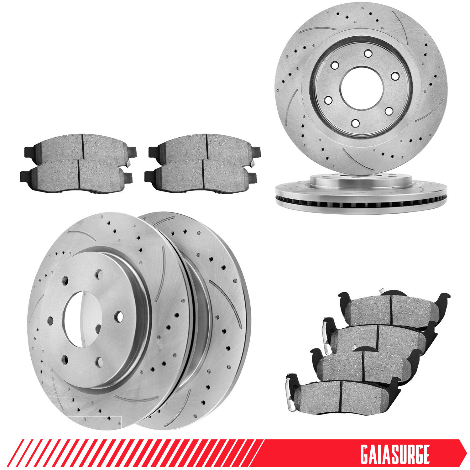 Front Rear Disc Rotors Brake Pads Kit for 2005-2006 Nissan Armada Titan QX56