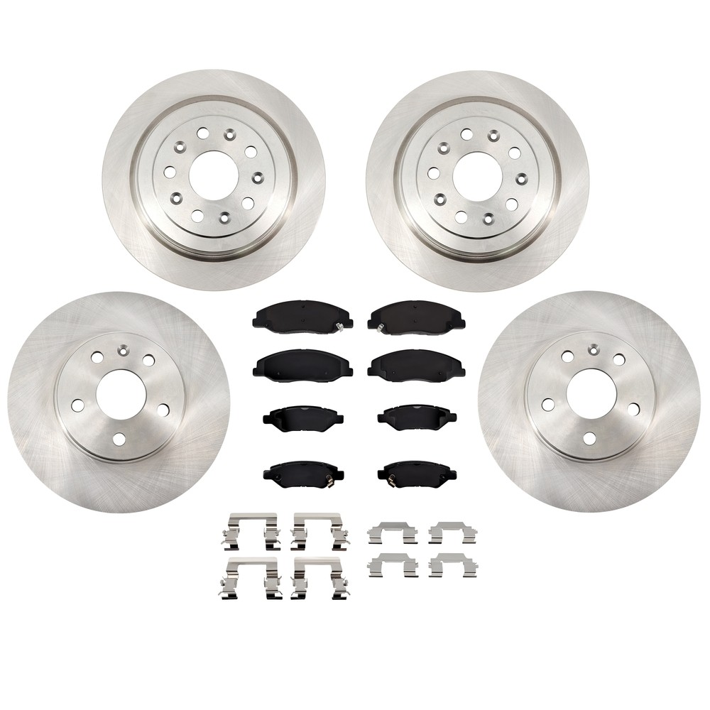 Front & Rear Rotors + Ceramic Disc Brake Pads for 08-14 Cadillac CTS 316mm 315mm