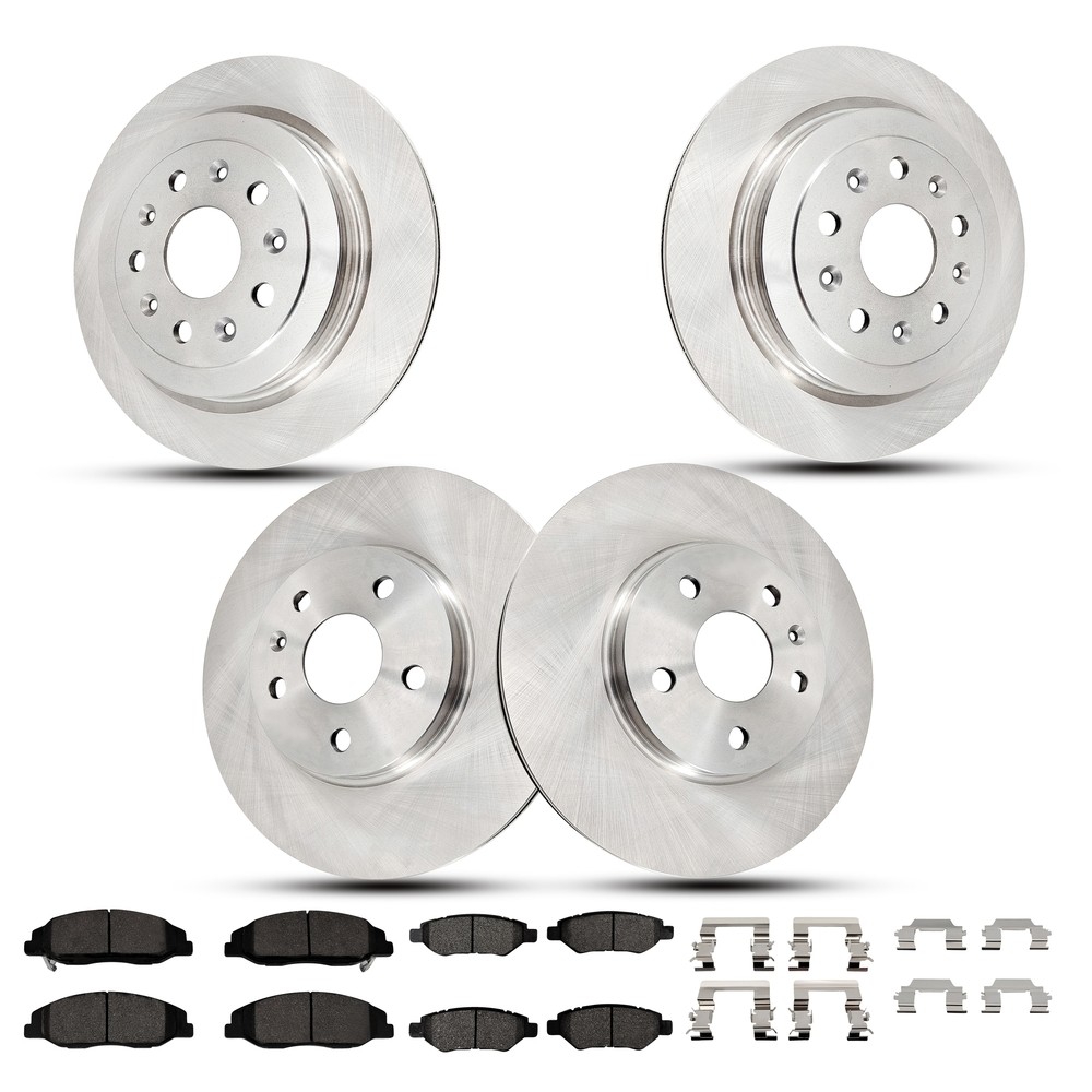 Front & Rear Rotors + Ceramic Disc Brake Pads for 08-14 Cadillac CTS 316mm 315mm