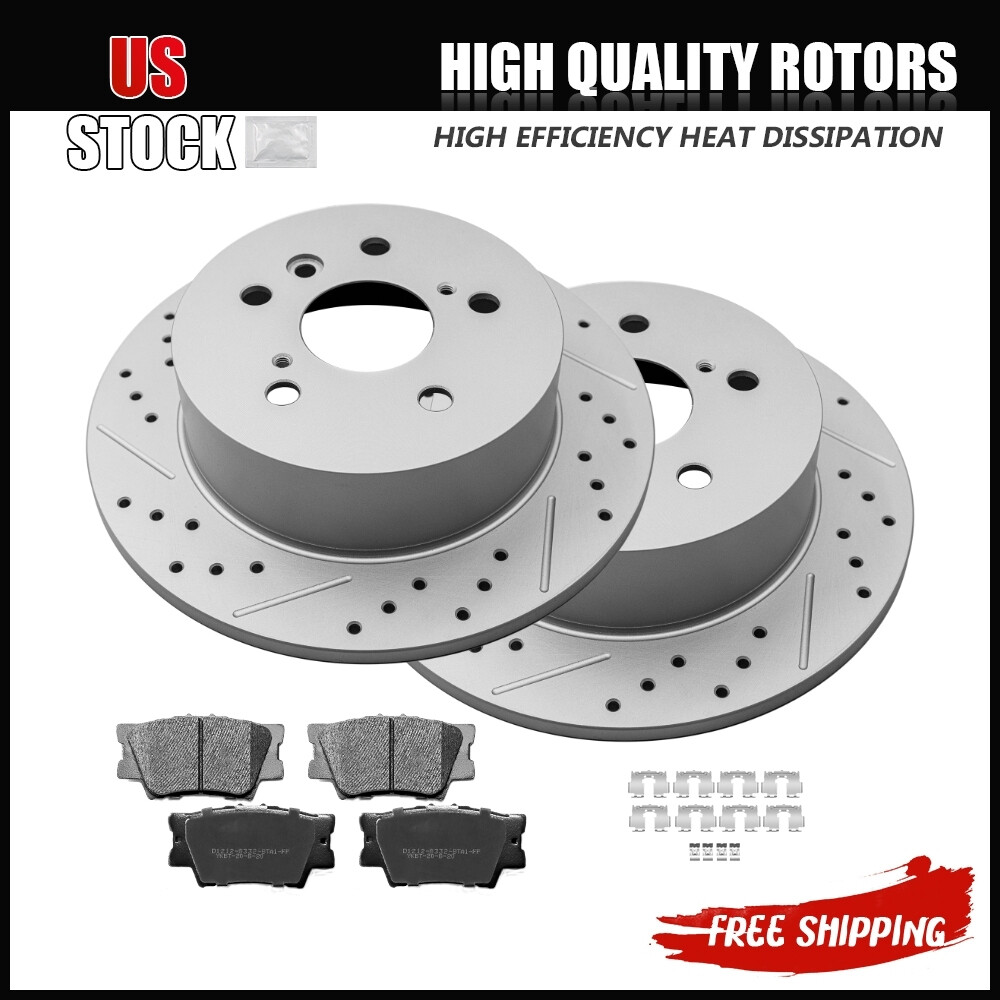 Rear Disc Rotor & Ceramic Pad For 2007-2012 Toyota Camry Avalon Lexus ES350
