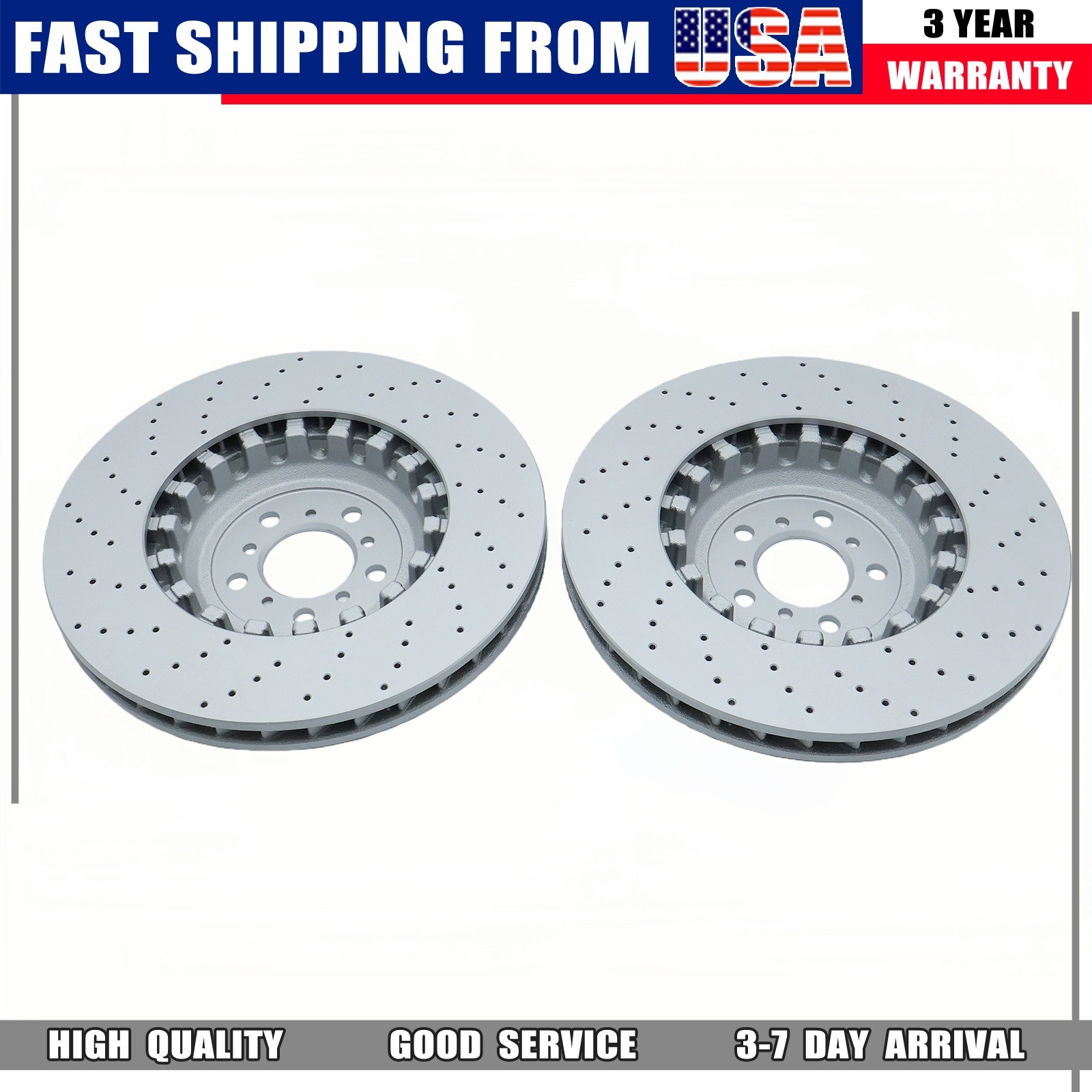 4PCS Front & Rear Vented & Drilled Disc Brake Rotors For BMW F06 F10 F12 M5 M6