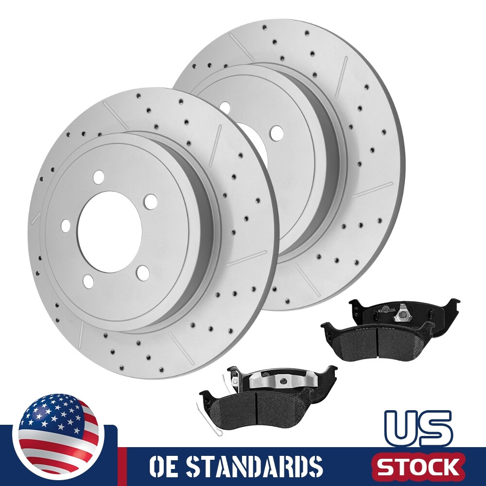 For Ford Explorer Sport Trac Mercury 06-2010 Rear Disc Rotors Ceramic Brake Pads