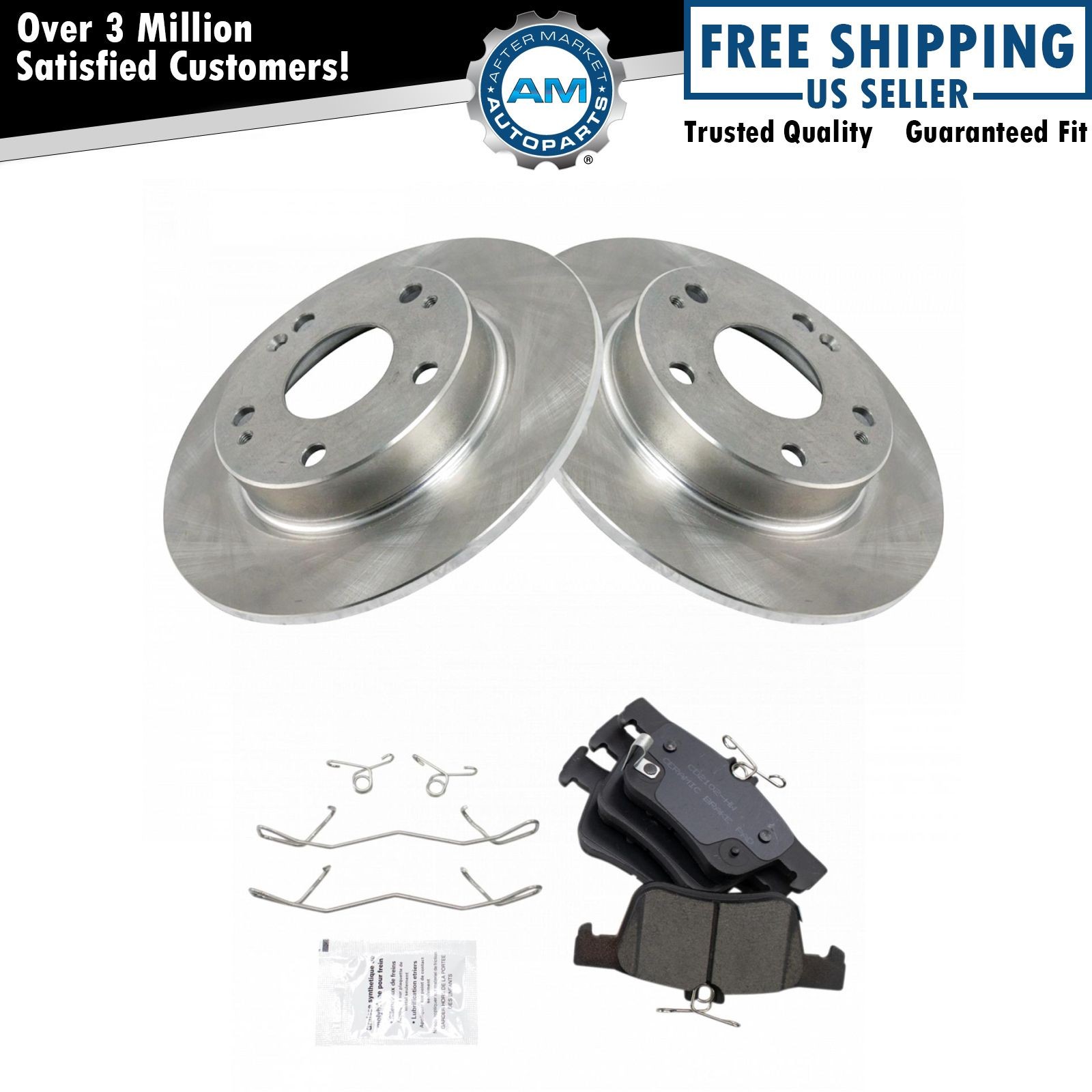 Rear Ceramic Disc Brake Pads & Rotor Kit for Honda Civic Insight New