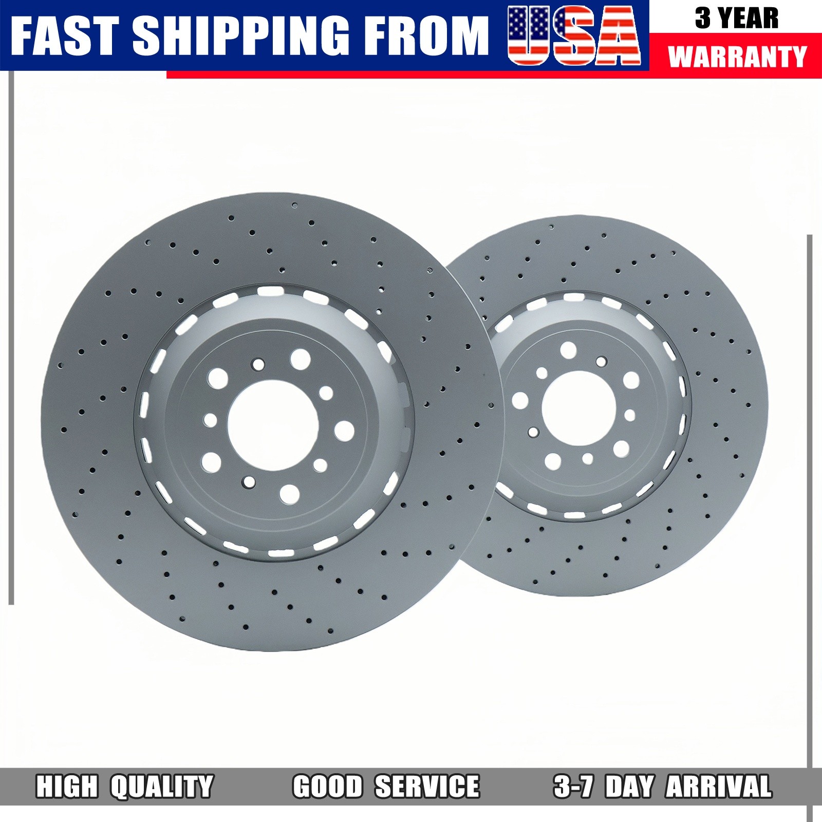4PCS Front & Rear Vented & Drilled Disc Brake Rotors For BMW F06 F10 F12 M5 M6