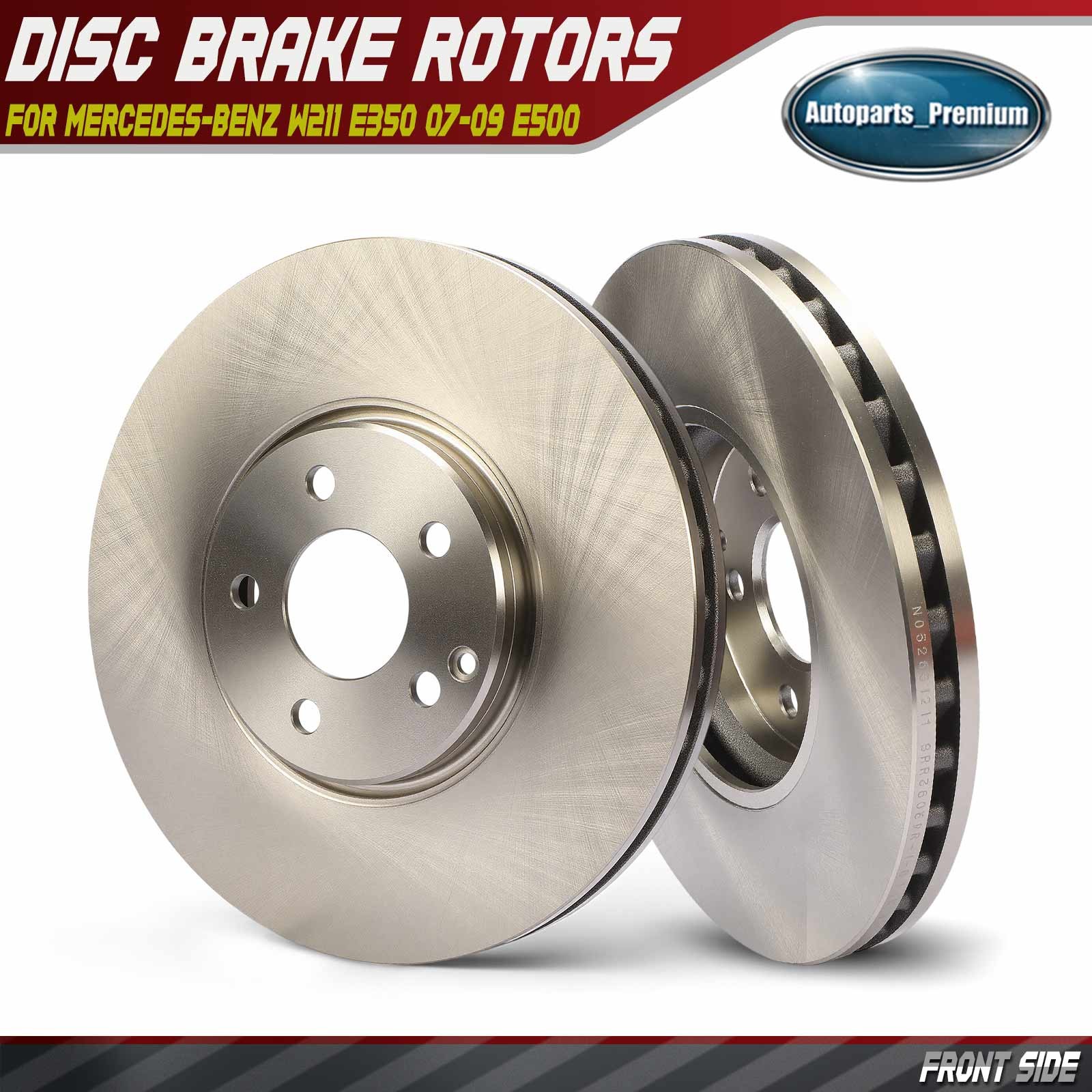 2Pcs 330mm Front Disc Brake Rotors for Mercedes-Benz W211 E350 07-09 E500 04-06