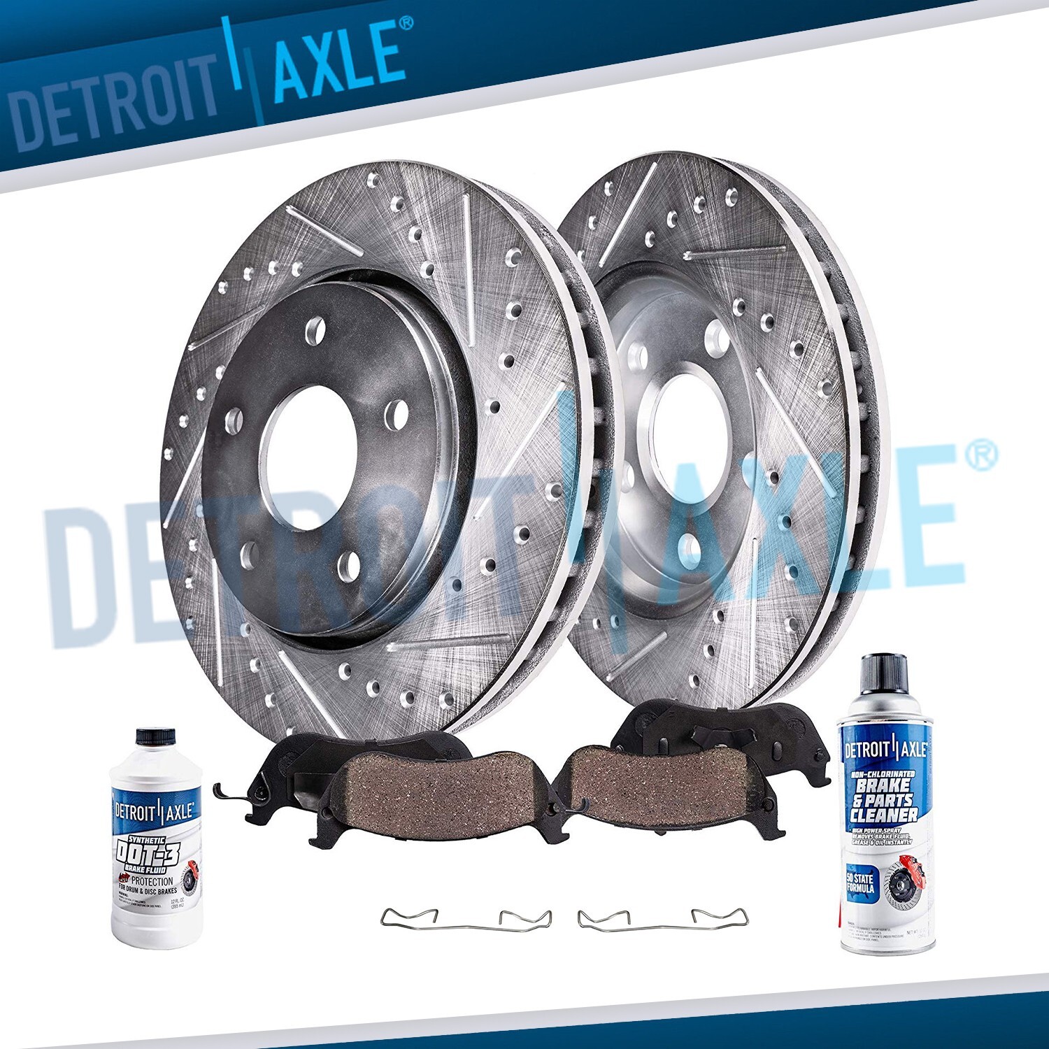 Front Drilled Brake Rotors + Ceramic Pads for 1999 – 2002 Jeep Grand Cherokee