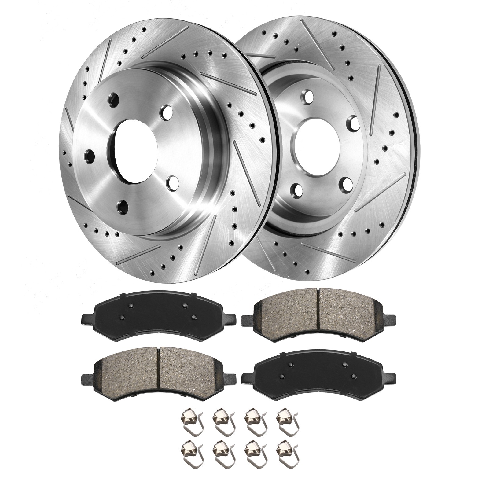 Heavy Duty Ceramic Brake Kit Front Drilled Slotted Rotors Dodge Ram 1500 Chrysle