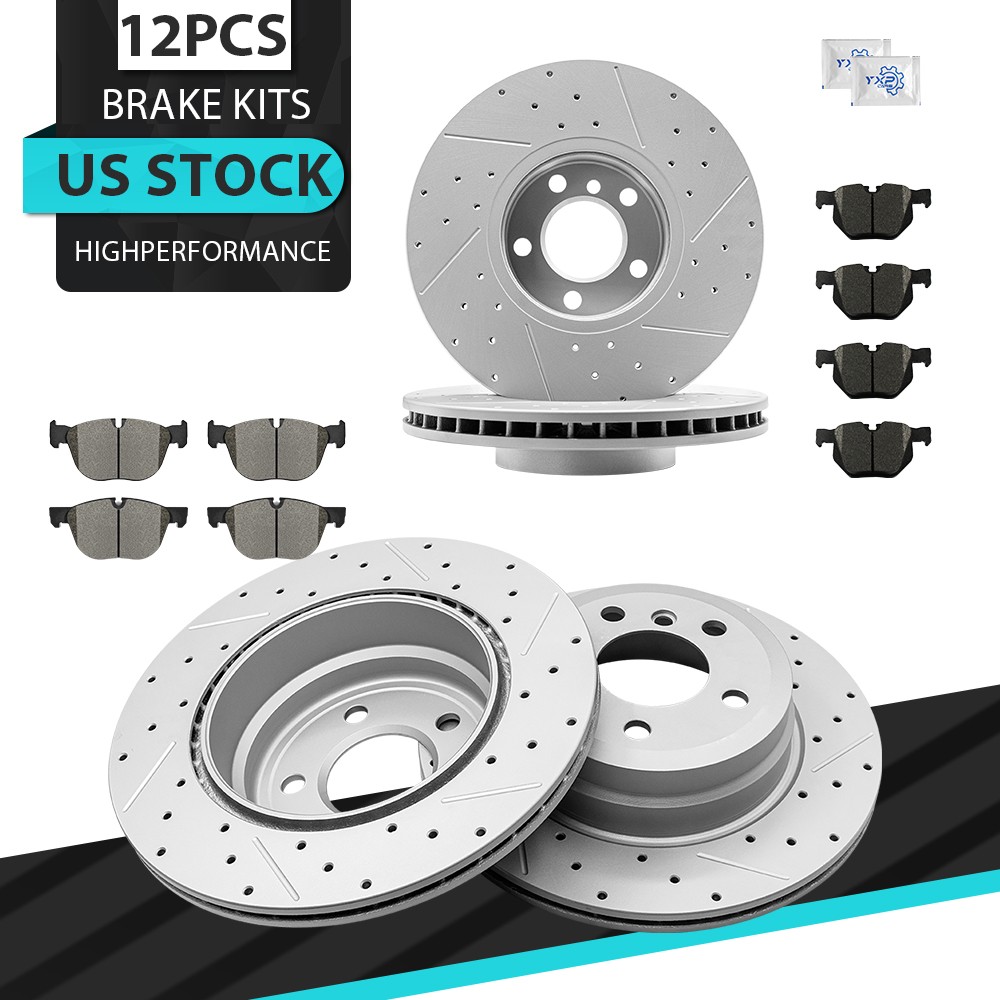 Front Rear Disc Rotors Pad for 2011 2012 2013 2014 2015 2016 2017 2018 BMW X5 X6