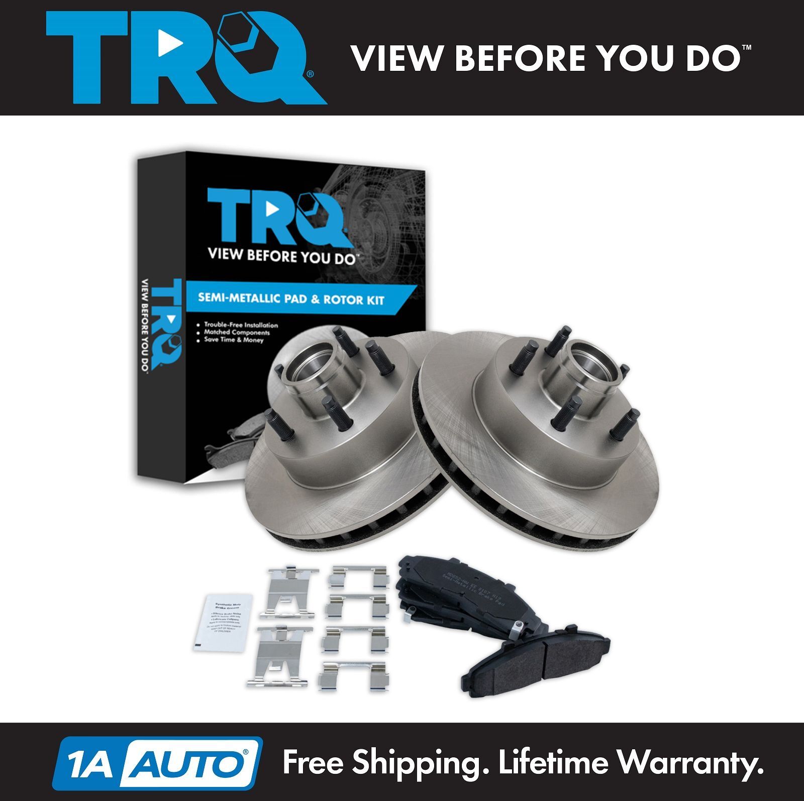TRQ Front Posi Metallic Brake Pad Rotor Kit for 95-97 Ford Ranger Mazda 2WD