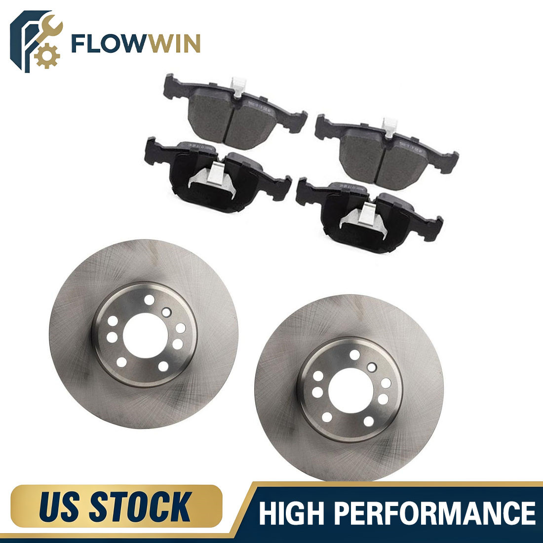 Front Disc Rotors Ceramic Brake Pads Fits 2000 2001 2002 2003 2004 2005 BMW X5