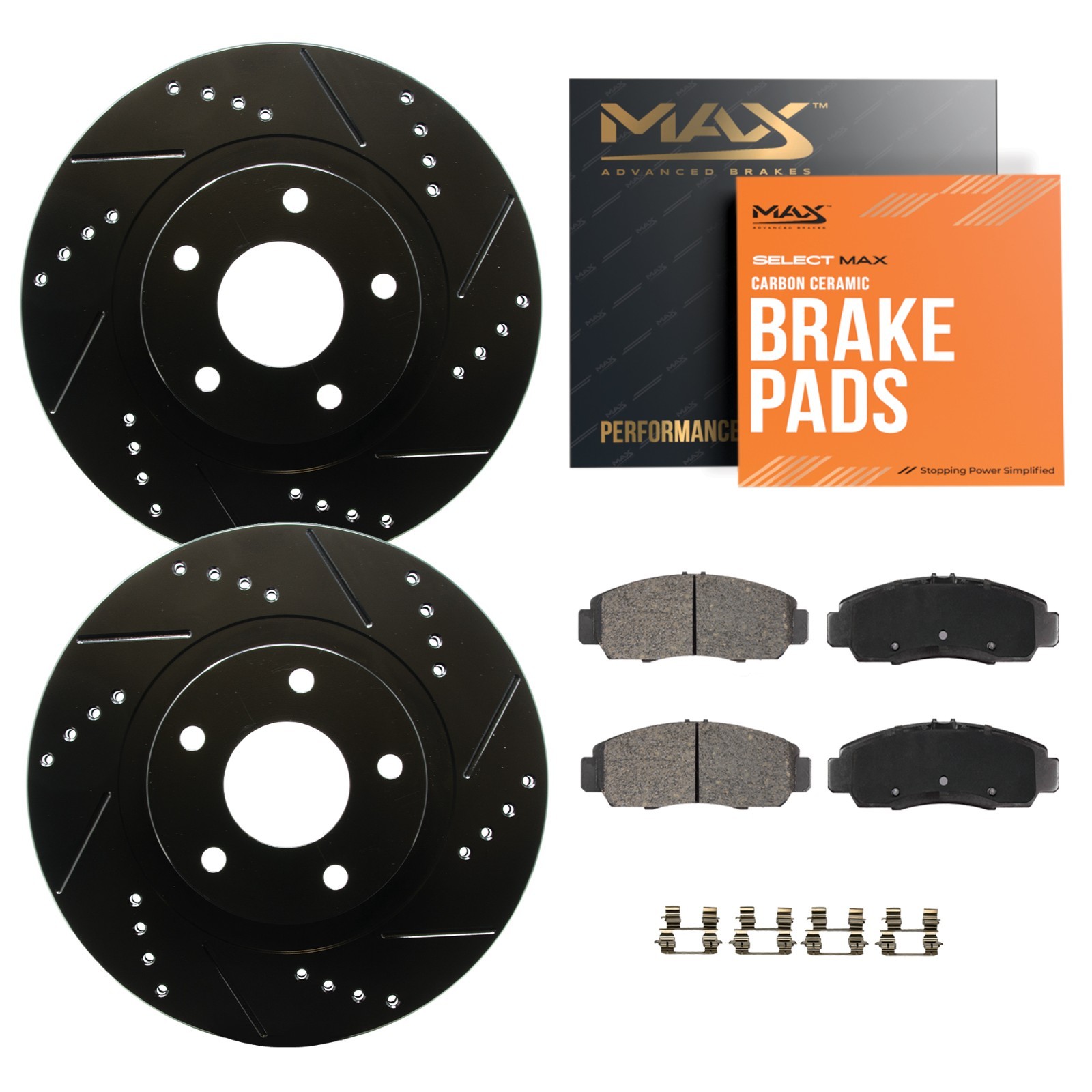 Front Drilled Slotted Rotors + Pads for 1995-2001 Honda Civic Acura Integra