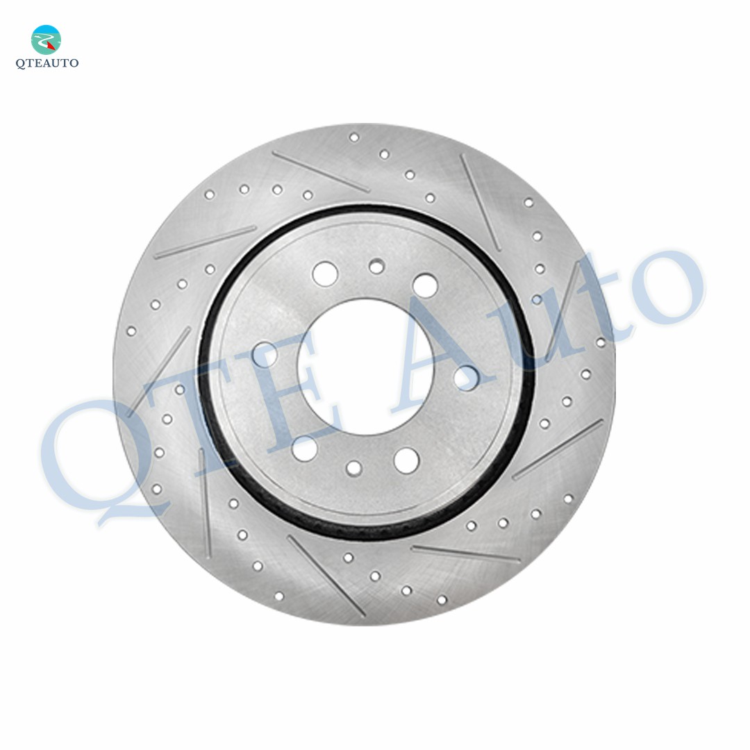 Front 1P Left 350mm Drilled Slotted Brake Disc Rotor For 2014-2020 Ford F-150