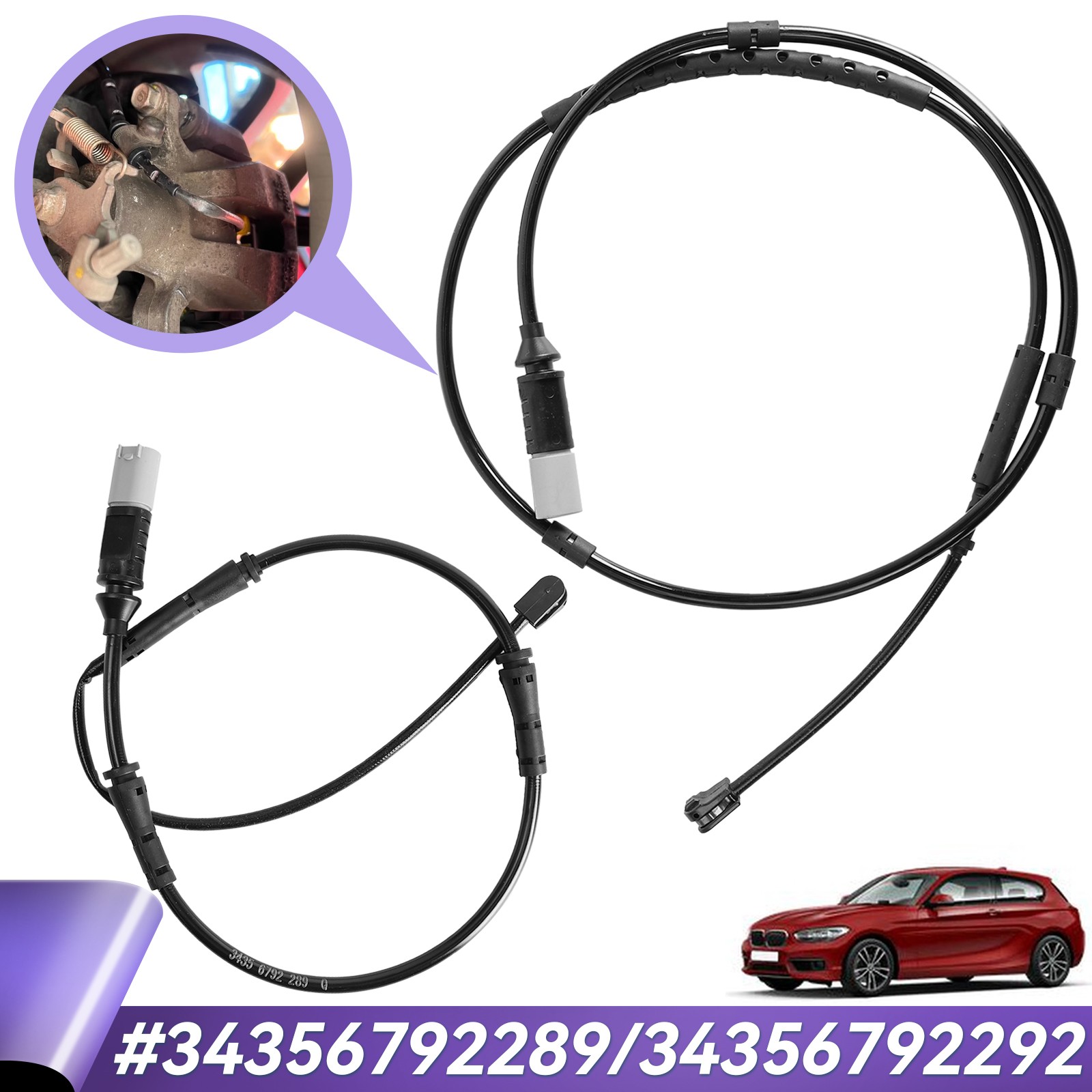 2PCS Front Rear Brake Pad Wear Sensor For BMW F21 F22 F30 F31 F32 F33 320i 328i