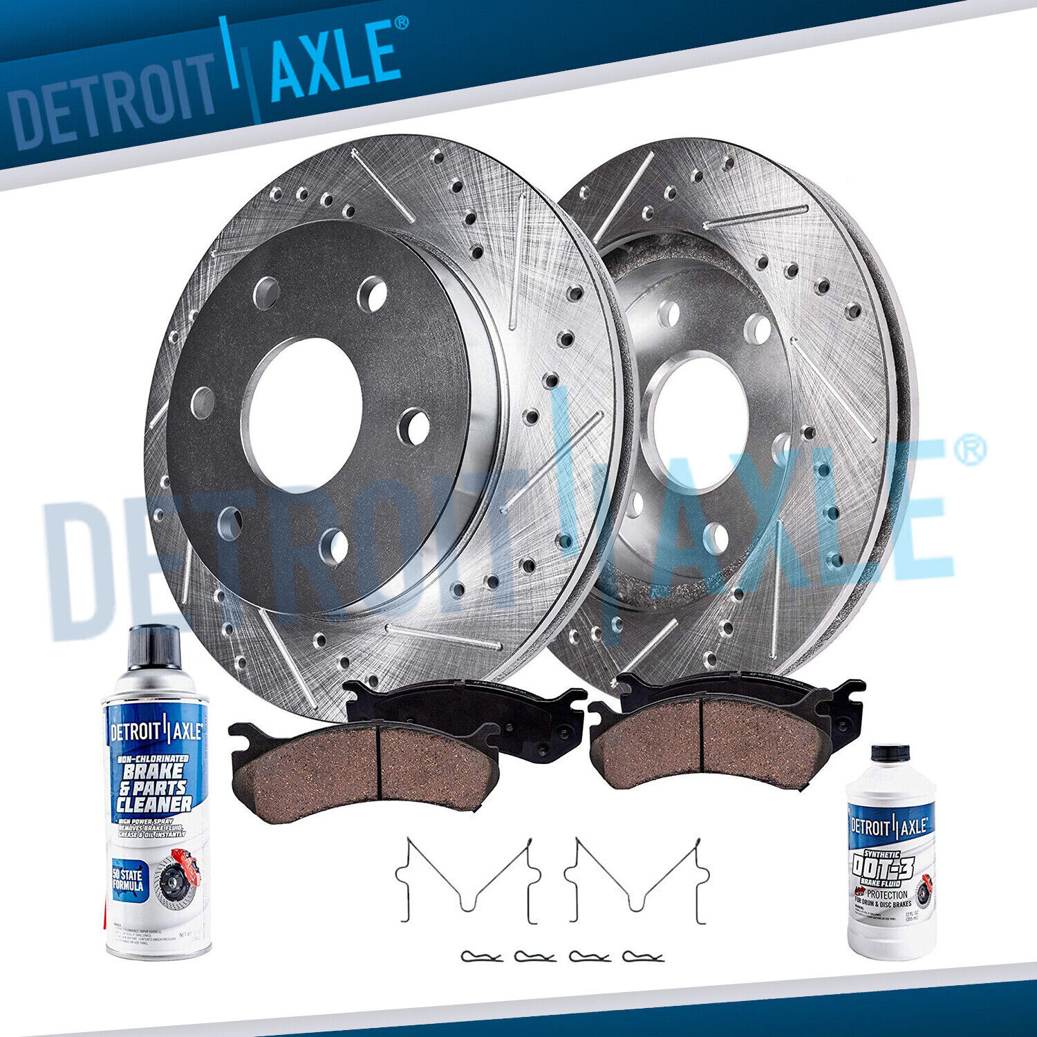 6 Lug Front Drilled Rotors and Ceramic Brake Pads for Tacoma 4Runner FJ Cruiser