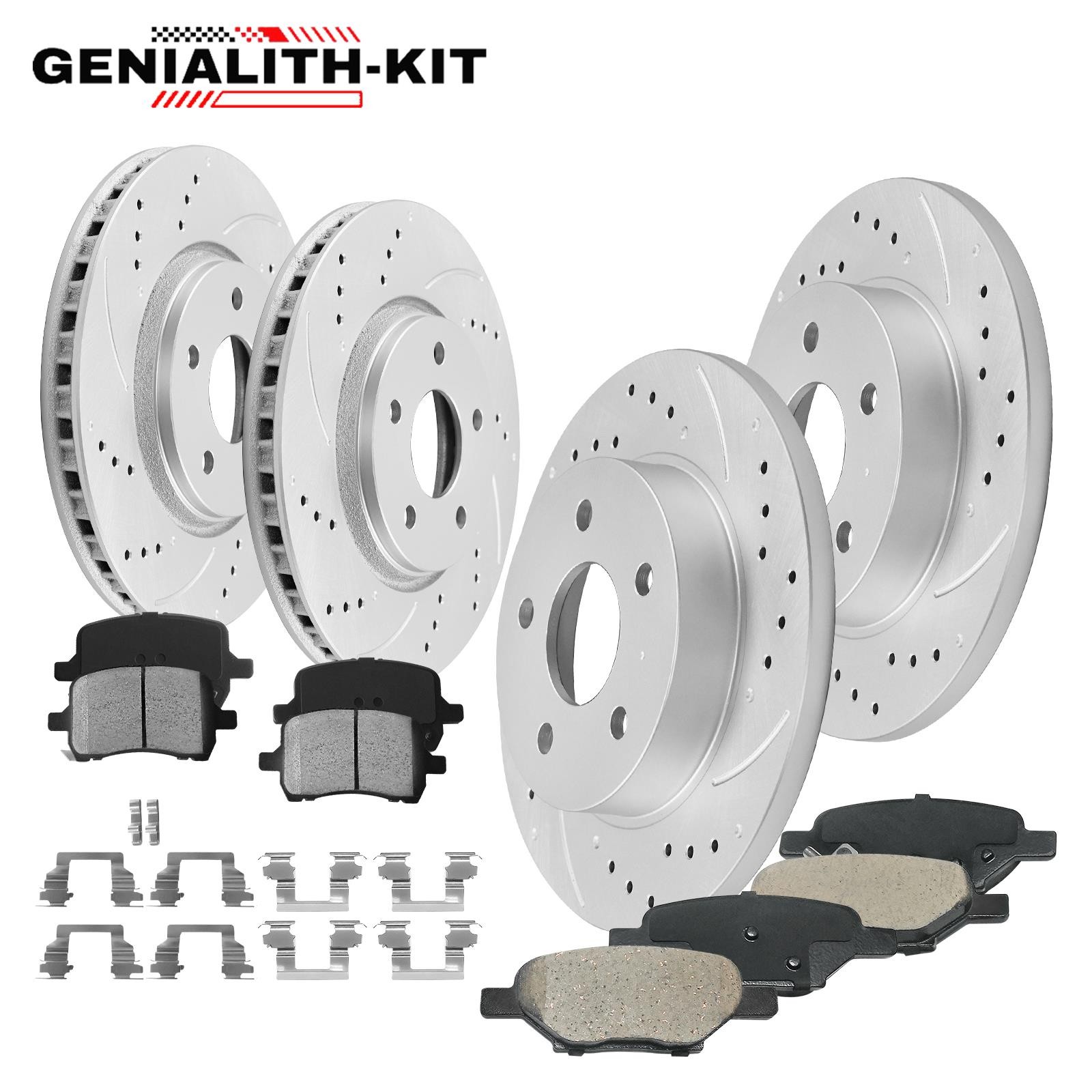 Front Rear Disc Rotors Brake Pads for Chevy HHR Malibu Pontiac G5 G6 Saturn Aura