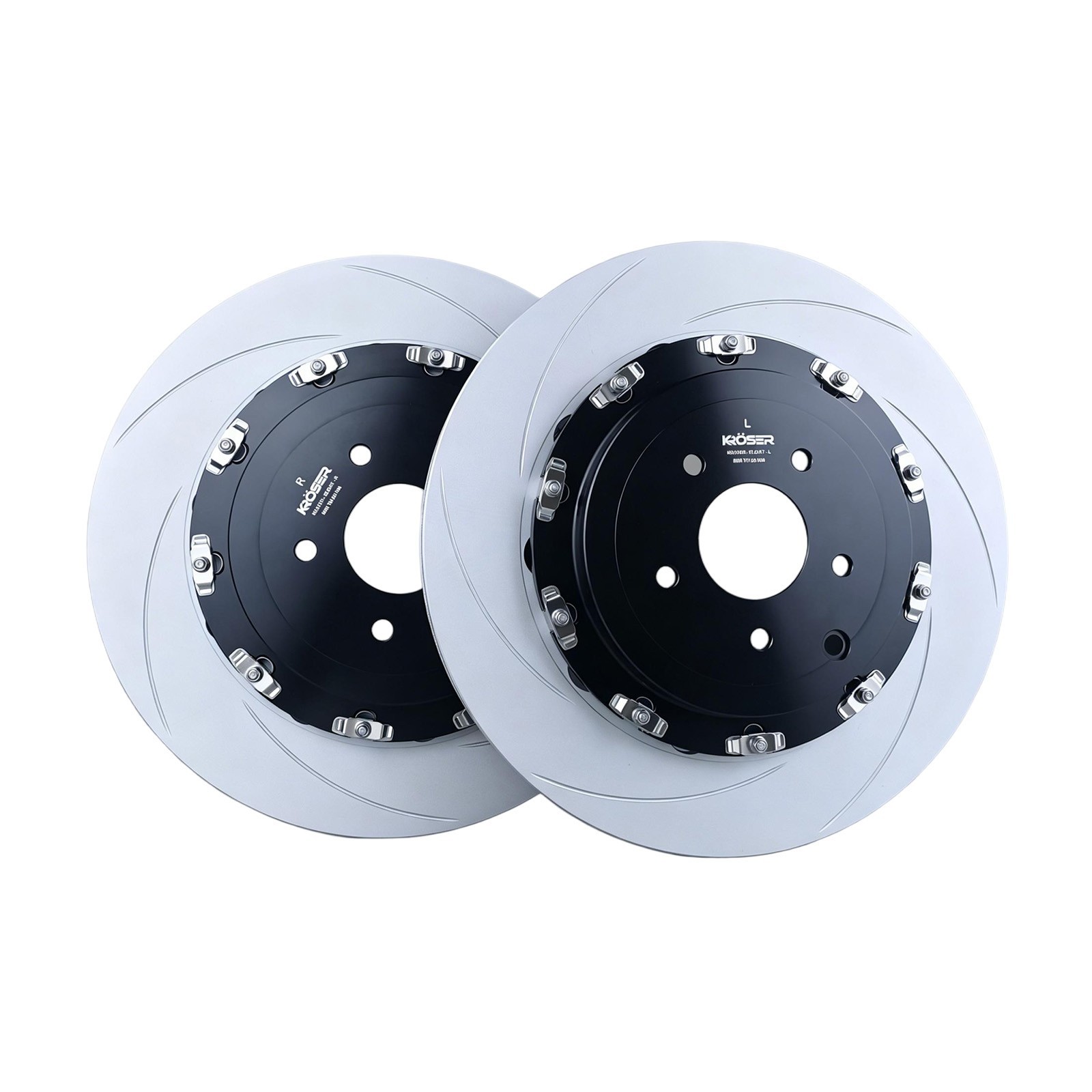Two-Piece Front Floating Slotted Brake Rotors For NISSAN GT-R R35 (09-24) 380mm