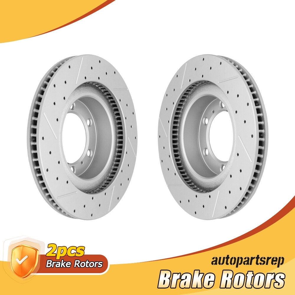 2 pcs 338mm Front Brake Rotors Set for 2010 – 2021 Lexus GX460 Toyota 4Runner
